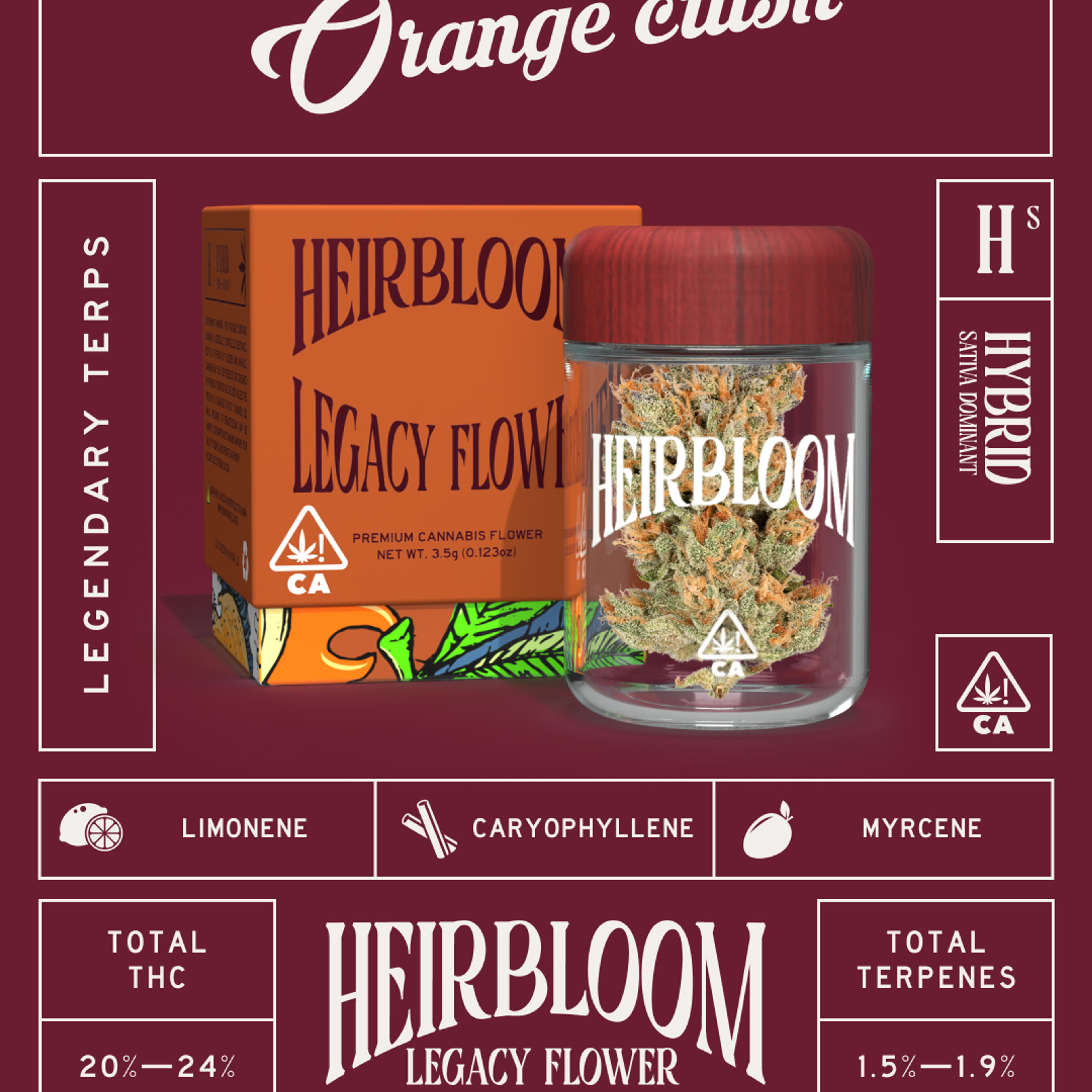 Heirbloom - Orange Crush - Cannabiotix - Eighth - $45 - Flowers