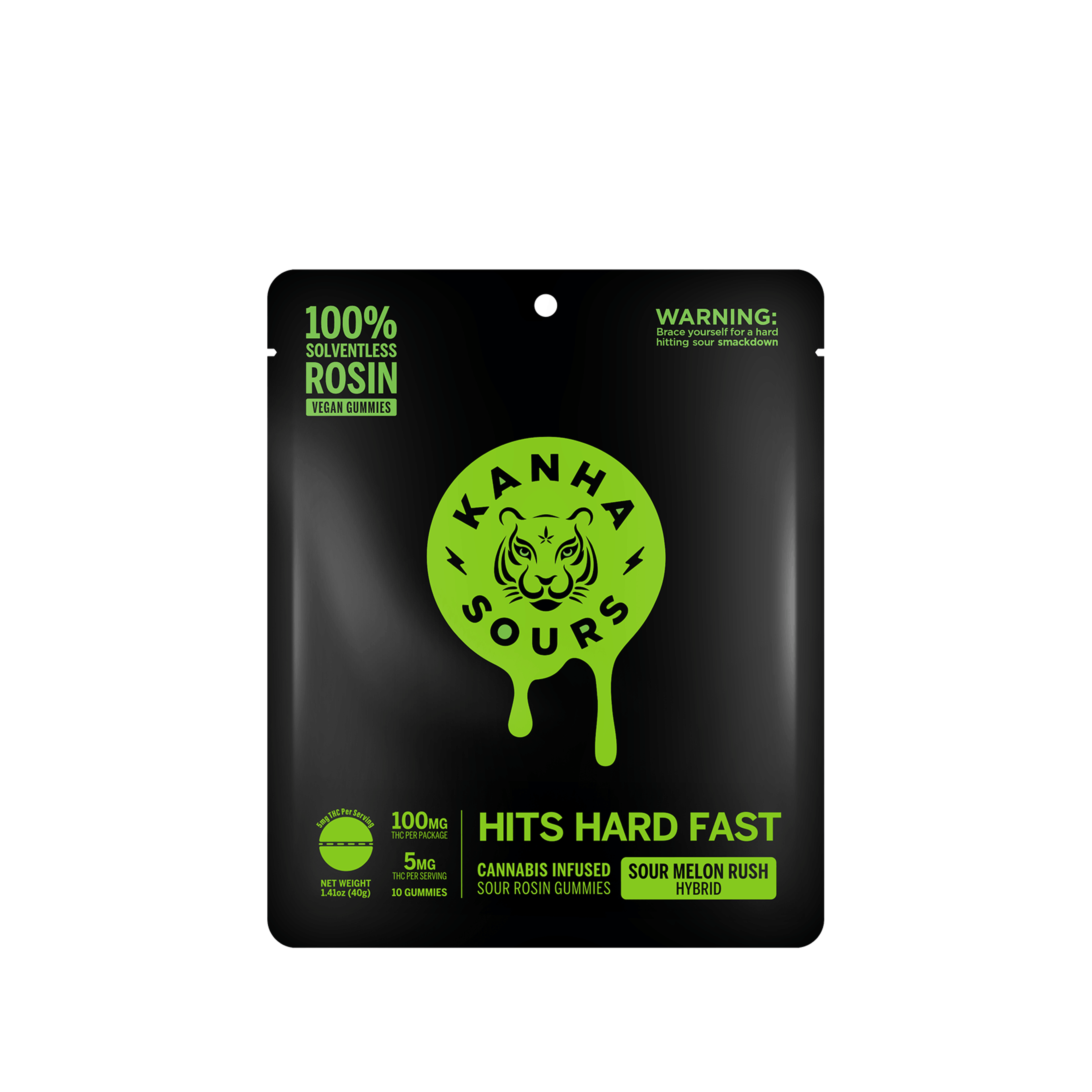 KANHA | Sour Melon Rush | Rosin Sours | Hybrid | 100mg THC | 10-pack - KANHA - - $25 - Edibles