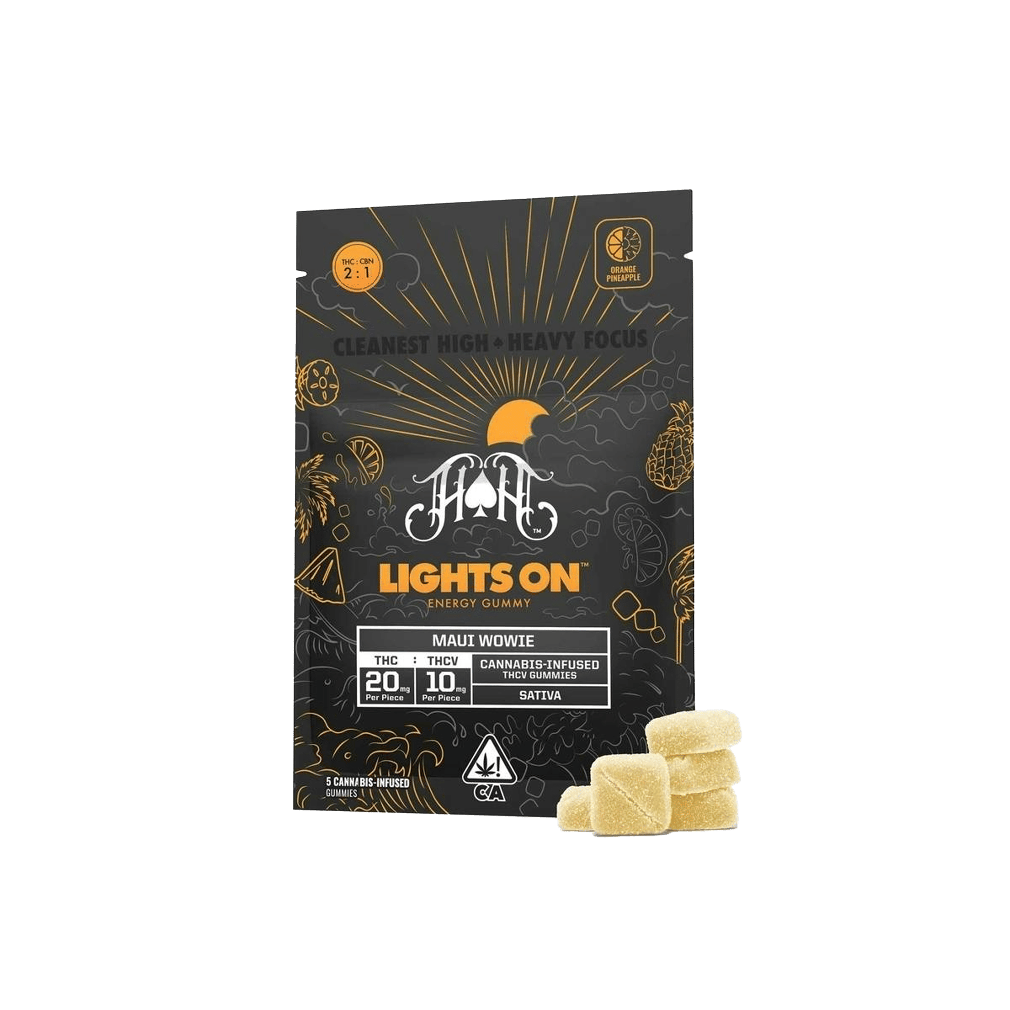 Maui Wowie - Lights On - RCS Gummies - Heavy Hitters - 5 Gummies - $19.99 - Edibles