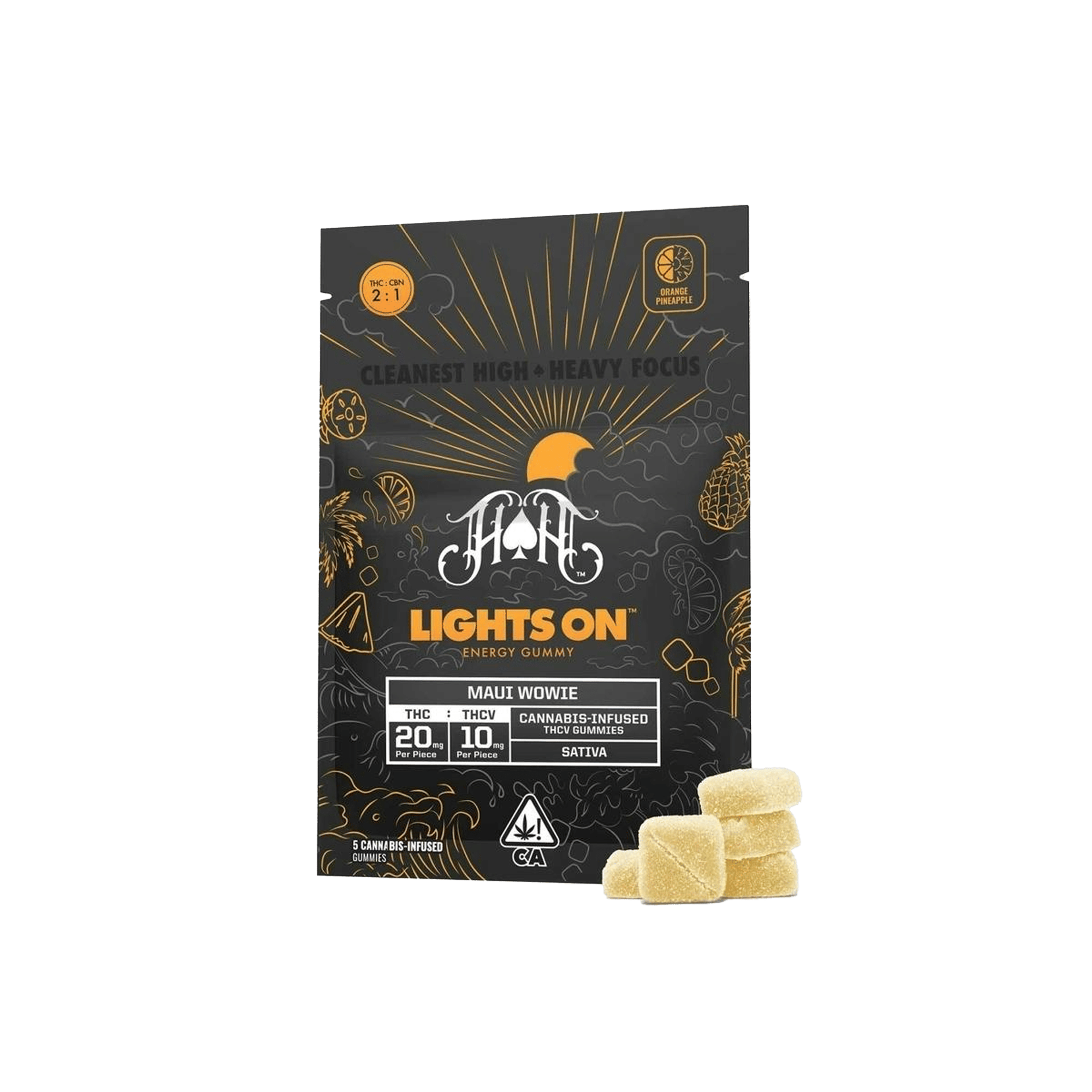 Maui Wowie - Lights On - RCS Gummies - Heavy Hitters - 5 Gummies - $19.99 - Edibles