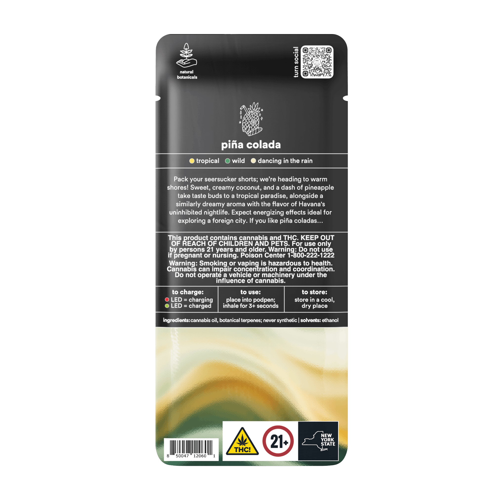 Turn Down Botanica Blends POD | 1g - Piña Colada - Indica Hybrid - Turn -  - $26 - Vape Carts
