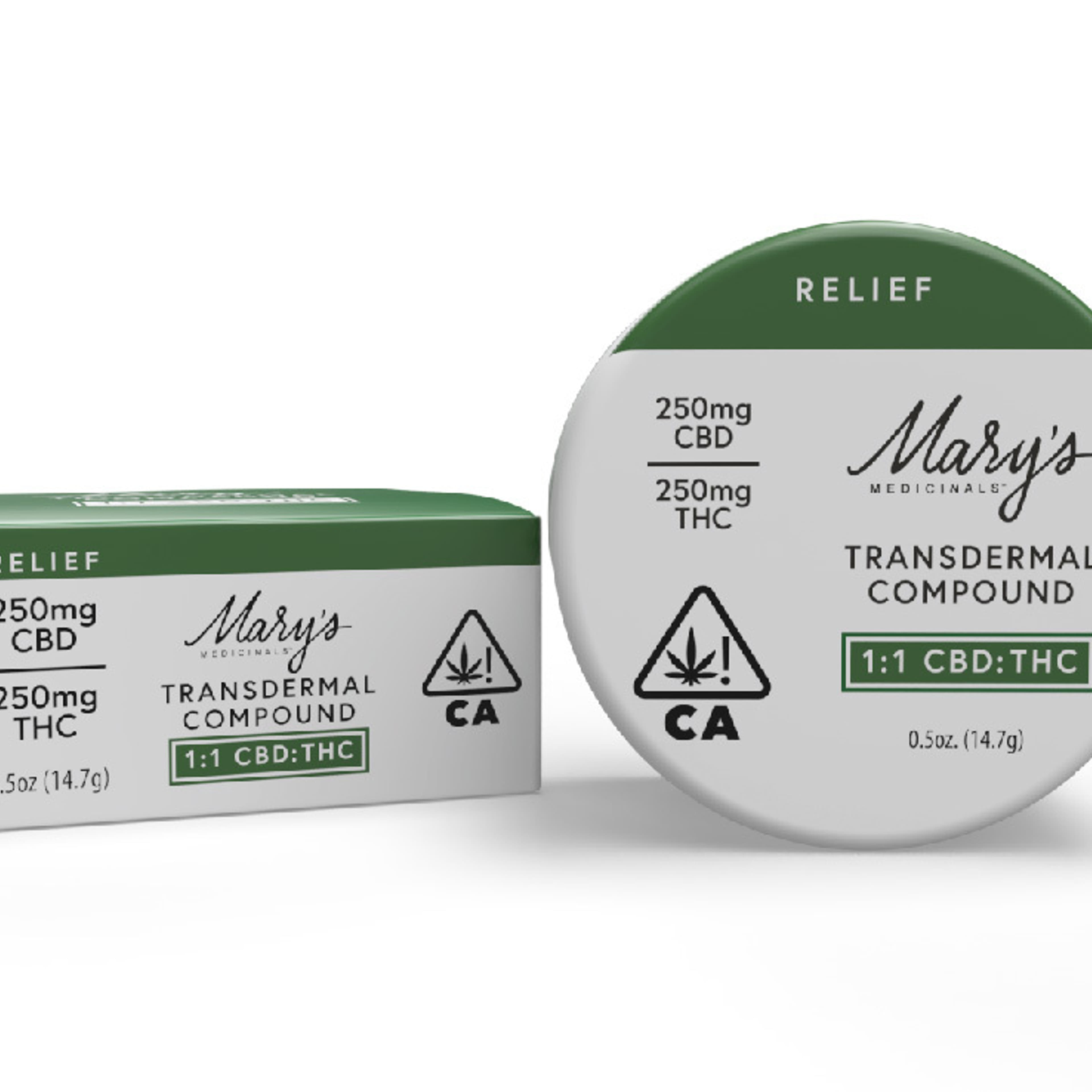 Relief - Transdermal Compound 1:1 THC/CBD - Mary's Medicinals - Relief Compound 250mg - $30 - Topicals