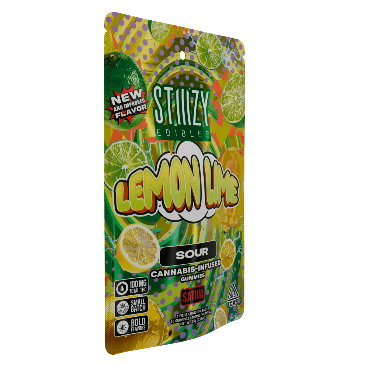 - LEMON LIME - 100MG SOUR EDIBLES - STIIIZY -  - $8.64 - Edibles