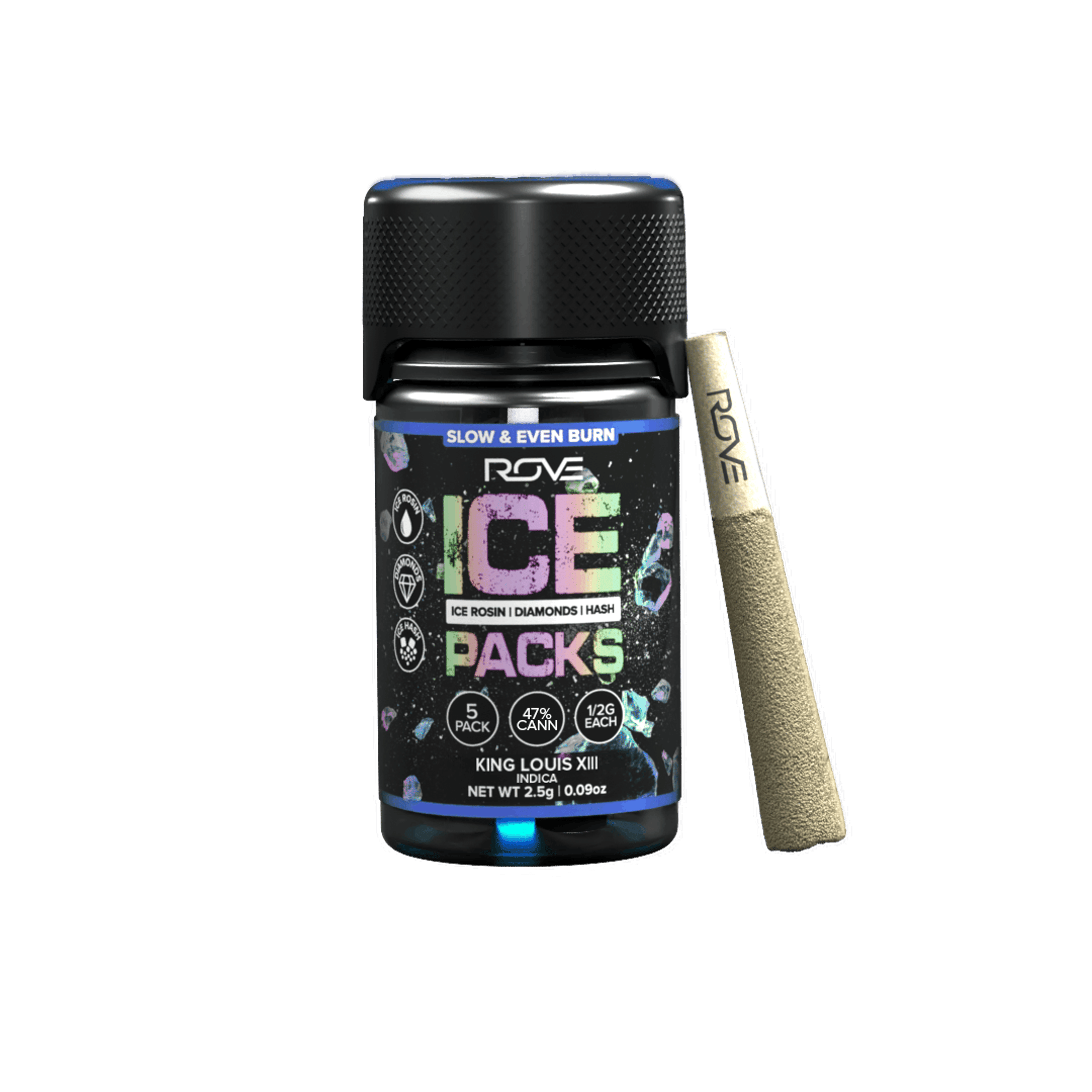 King Louis XIII | Ice Packs Rosin, Diamond, Hash Infused | 5pk - ROVE - King Louis Ice Packs Rove - $30 - Infused Pre-Rolls