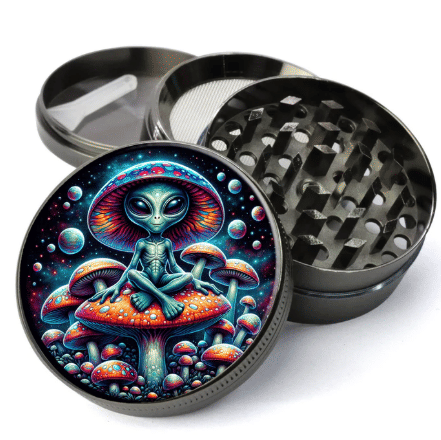 4pc. Large Top Printed Grinder (Assorted Designs) - Glass and Accessories -  - $15 - Paraphernalia