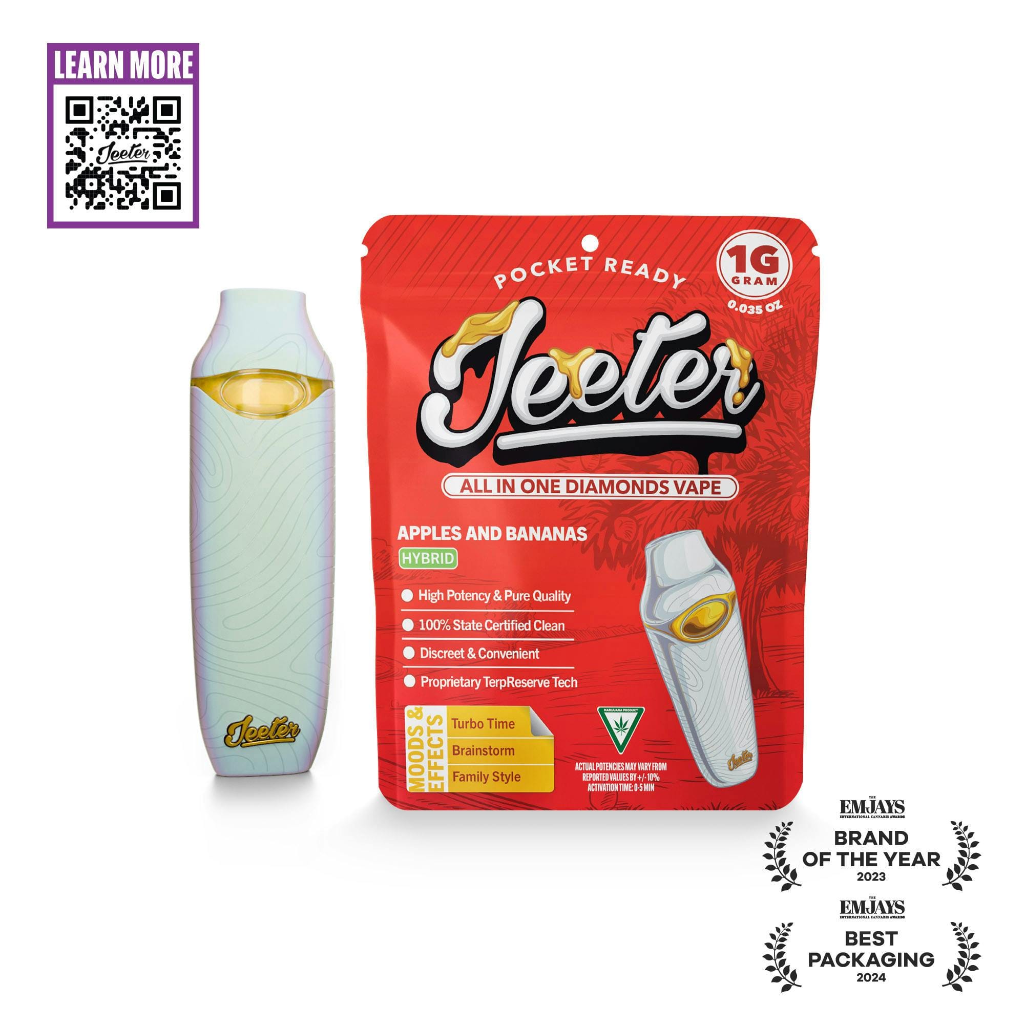 Jeeter | 1g - Apples And Bananas - AIO - Hybrid - Jeeter -  - $30 - All-In-Ones