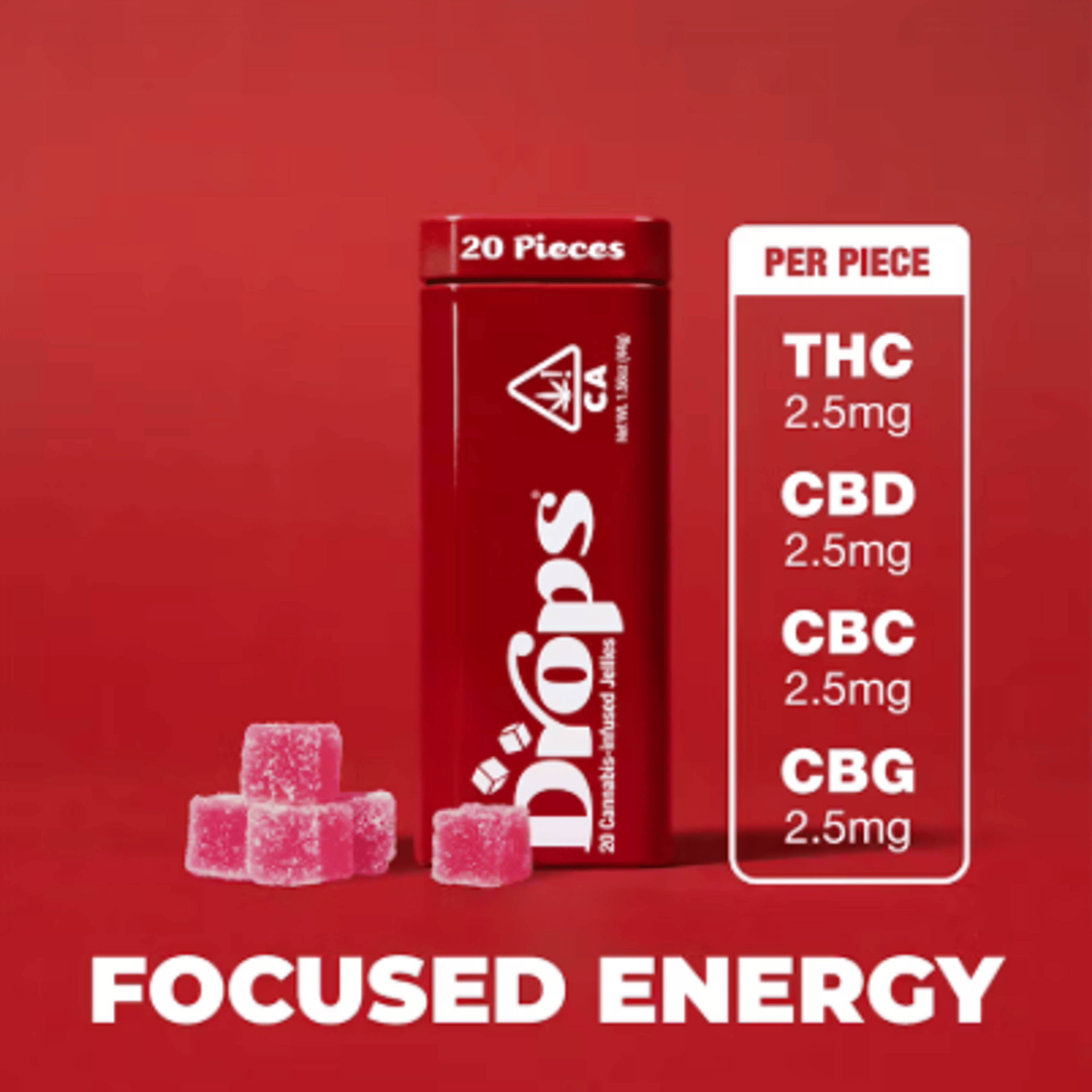 Cranberry THC+CBD+CBC+CBG 20Pk - DROPS - - $15 - Edible
