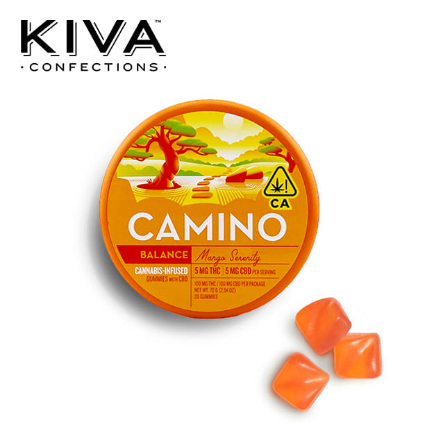 Camino - Mango 'Serenity' Gummies - 1:1 THC / CBD - 100mg - Kiva -  - $19.99 - Edibles