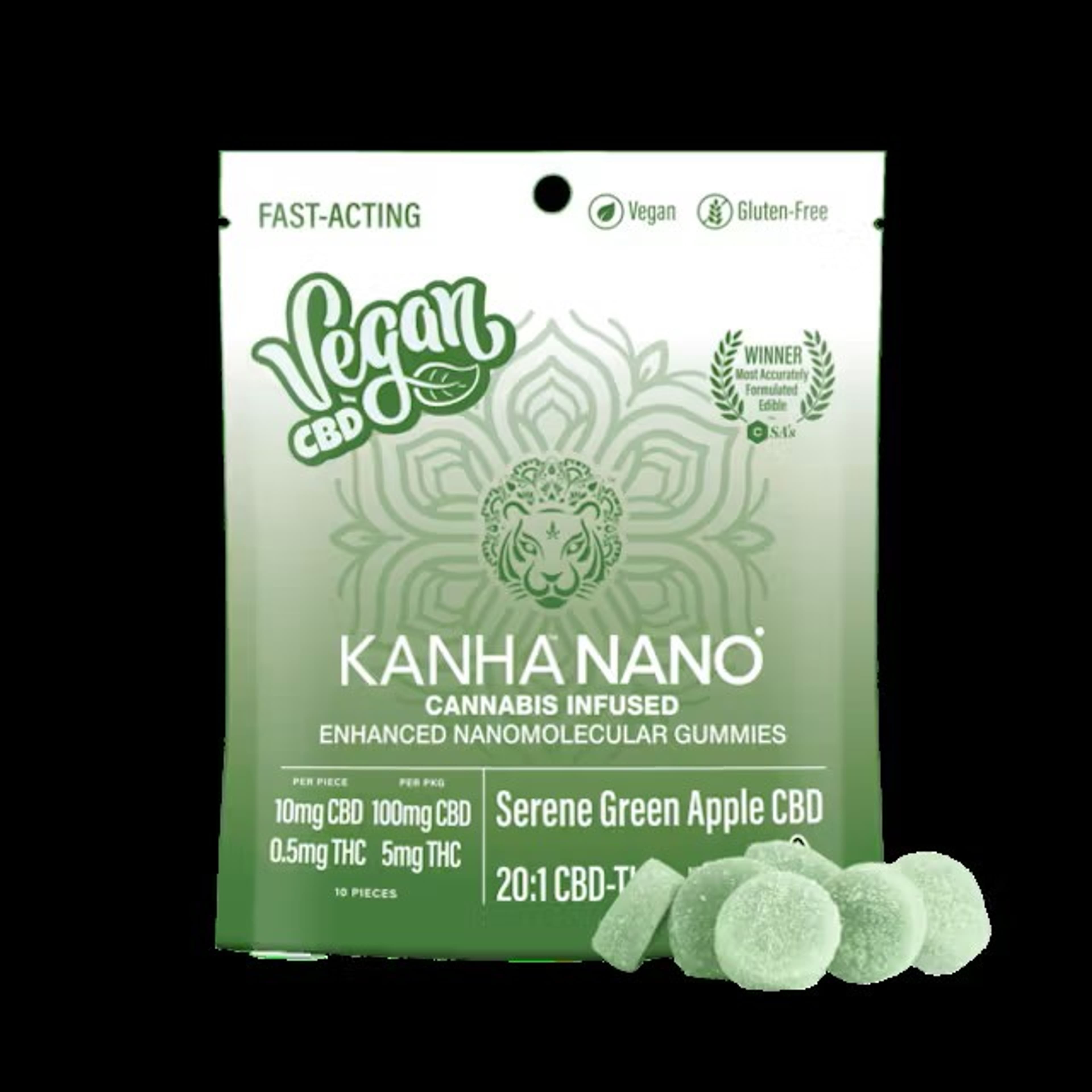 Serene Green Apple 20:1 CBD - Kanha - null - $18 - Edible