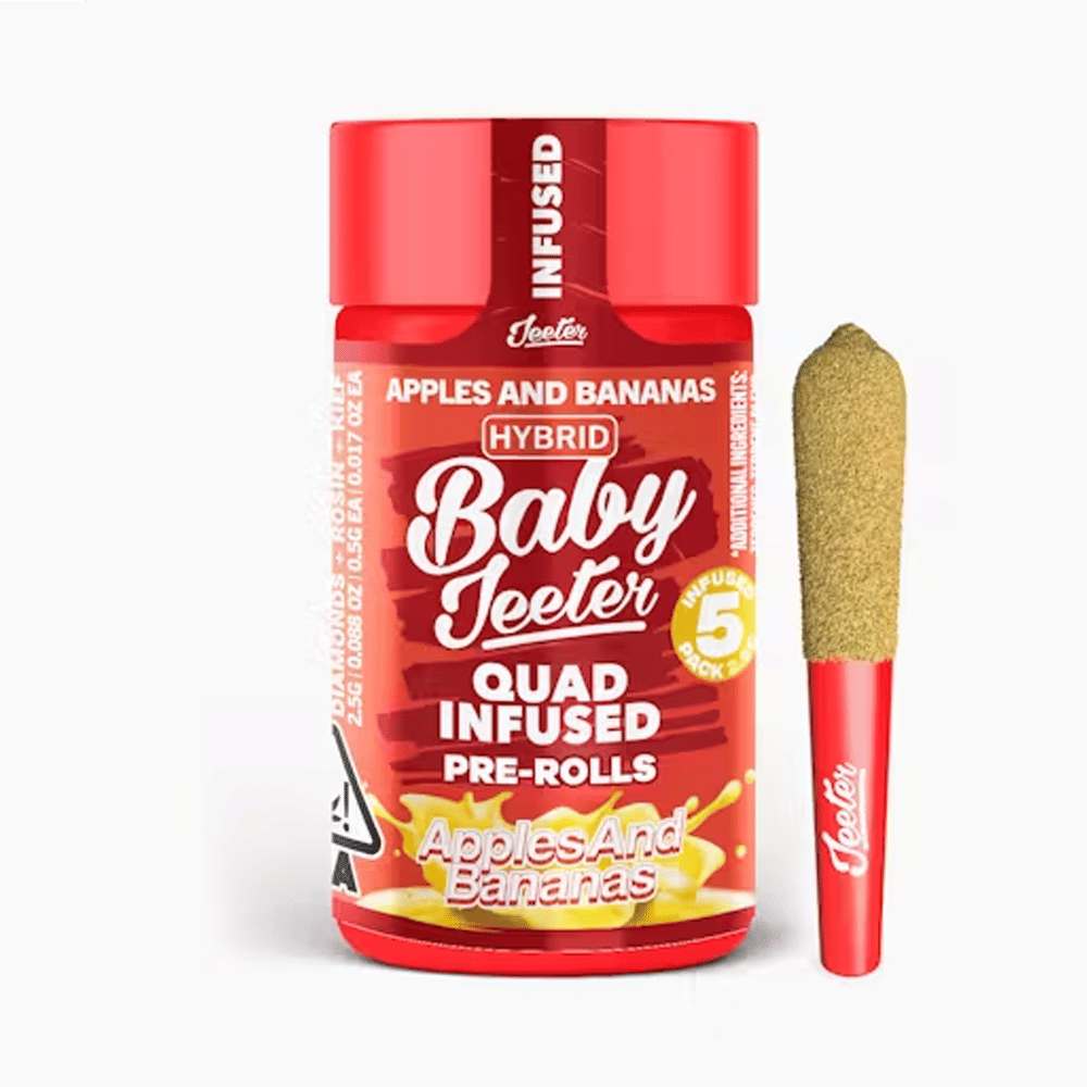 Apples & Bananas Quad Infused Baby Jeeter Pre-Rolls (5PK) (2.5G) - Jeeter - (5PK) (2.5G) - $30 - Preroll