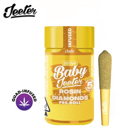 Baby Infused Jeeter - Sugar Plum - Rosin Enhanced Diamonds Pre-Rolls - (5 Pack) - 2.5g