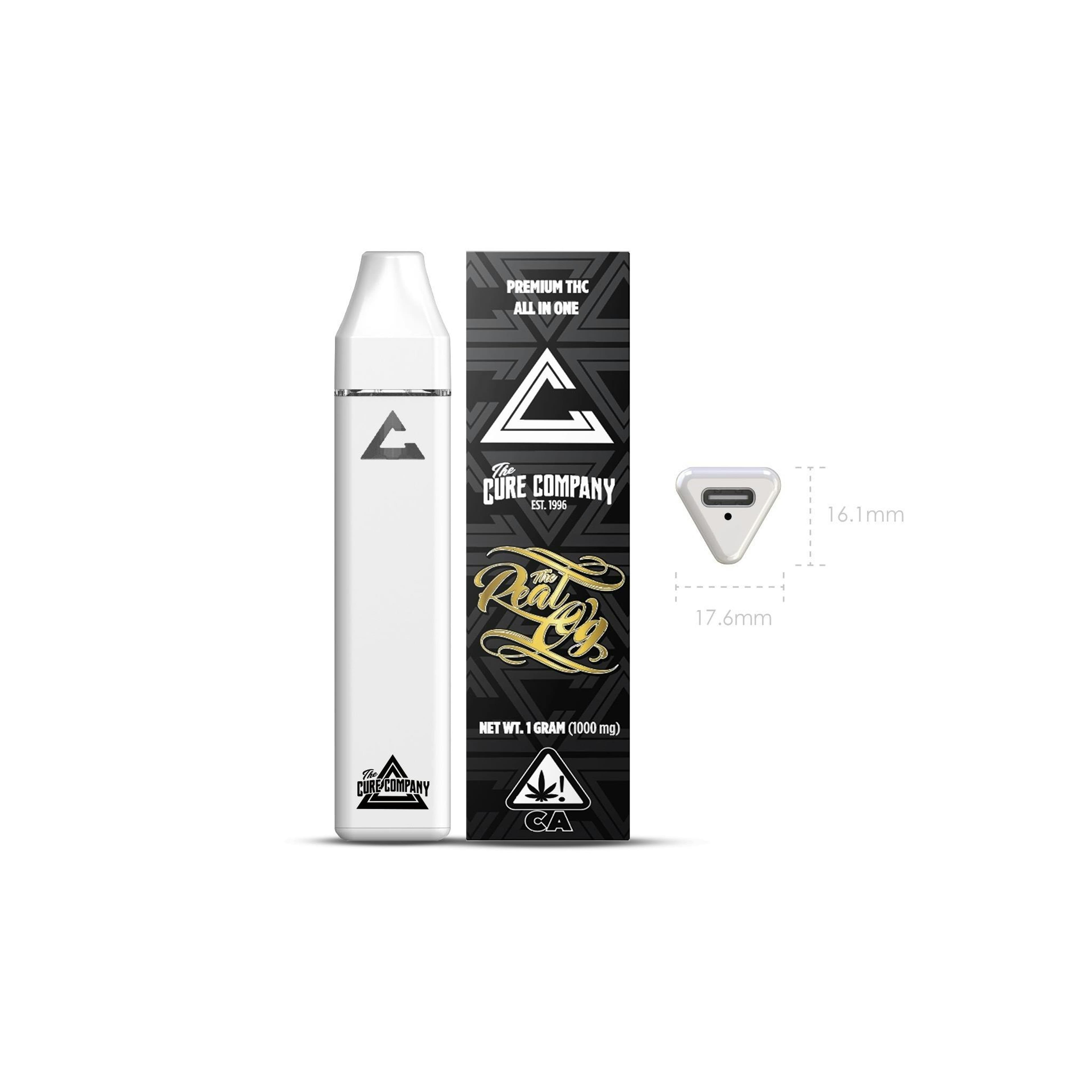 Real OG - Disposable - The Cure Company - One Gram - $16.99 - Disposable Vape (All-In-One, Battery Built-In)