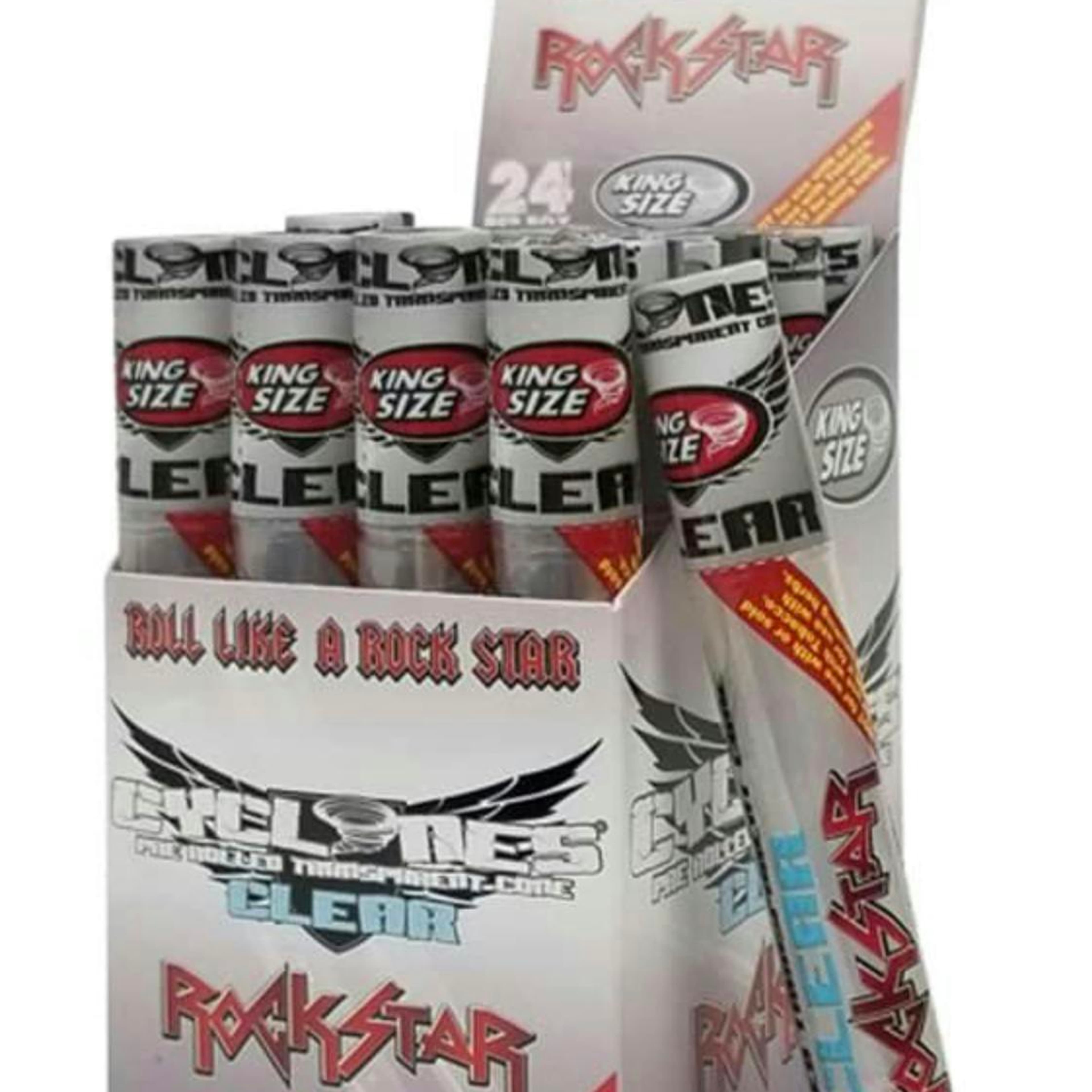 Rockstar - King Size Clear Cone - Cyclone - 2pk cones - $2 - Papers / Rolling Trays / Accessories