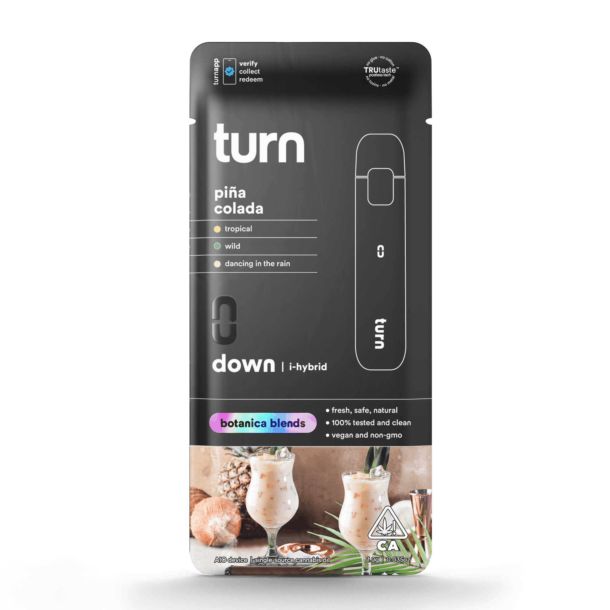 Turn Down Botanica Blends AIO | 1g - Piña Colada - Indica Hybrid - Turn -  - $27 - All-In-Ones
