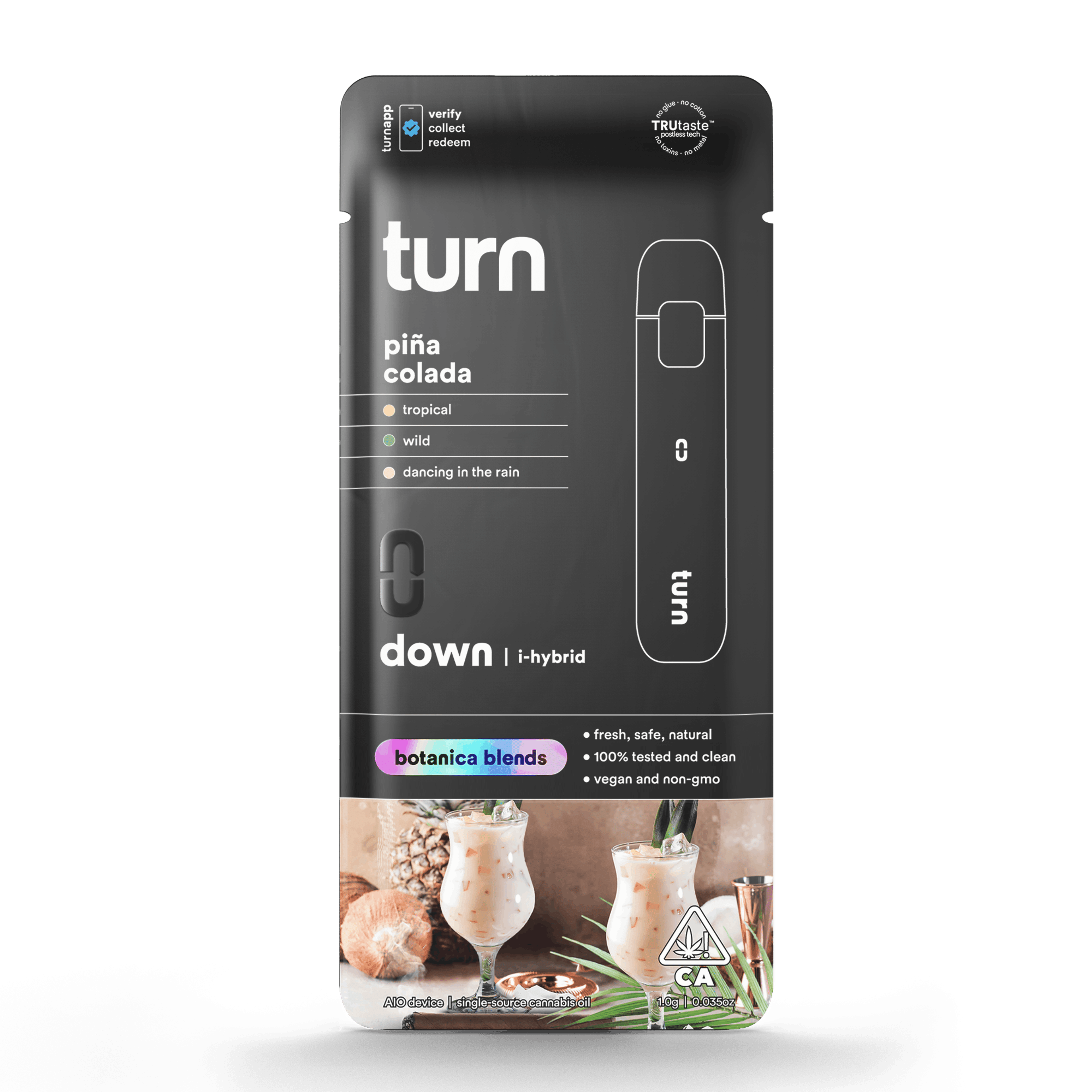 Turn Down Botanica Blends AIO | 1g - Piña Colada - Indica Hybrid - Turn - - $27 - All-In-Ones