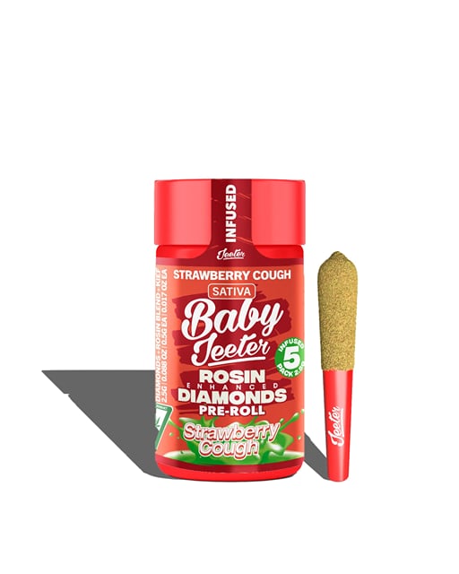 Strawberry Cough | 2.5g | 0.5g x 5 Quad Infused PreRoll Pack | BABY JEETERS