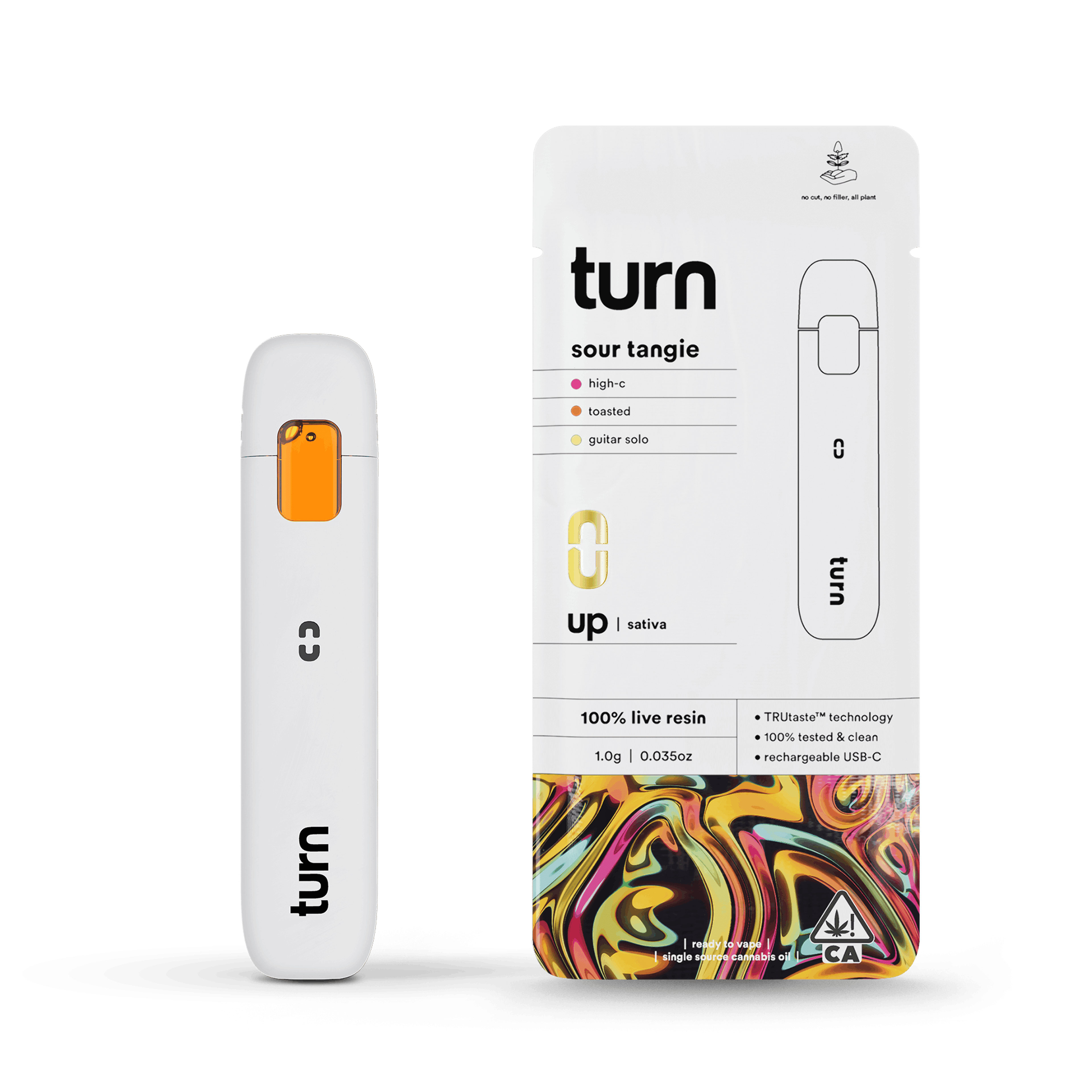 Turn - Sour Tangie - Live Resin Disposable - 1g - Turn - - $37.99 - Disposable Vapes
