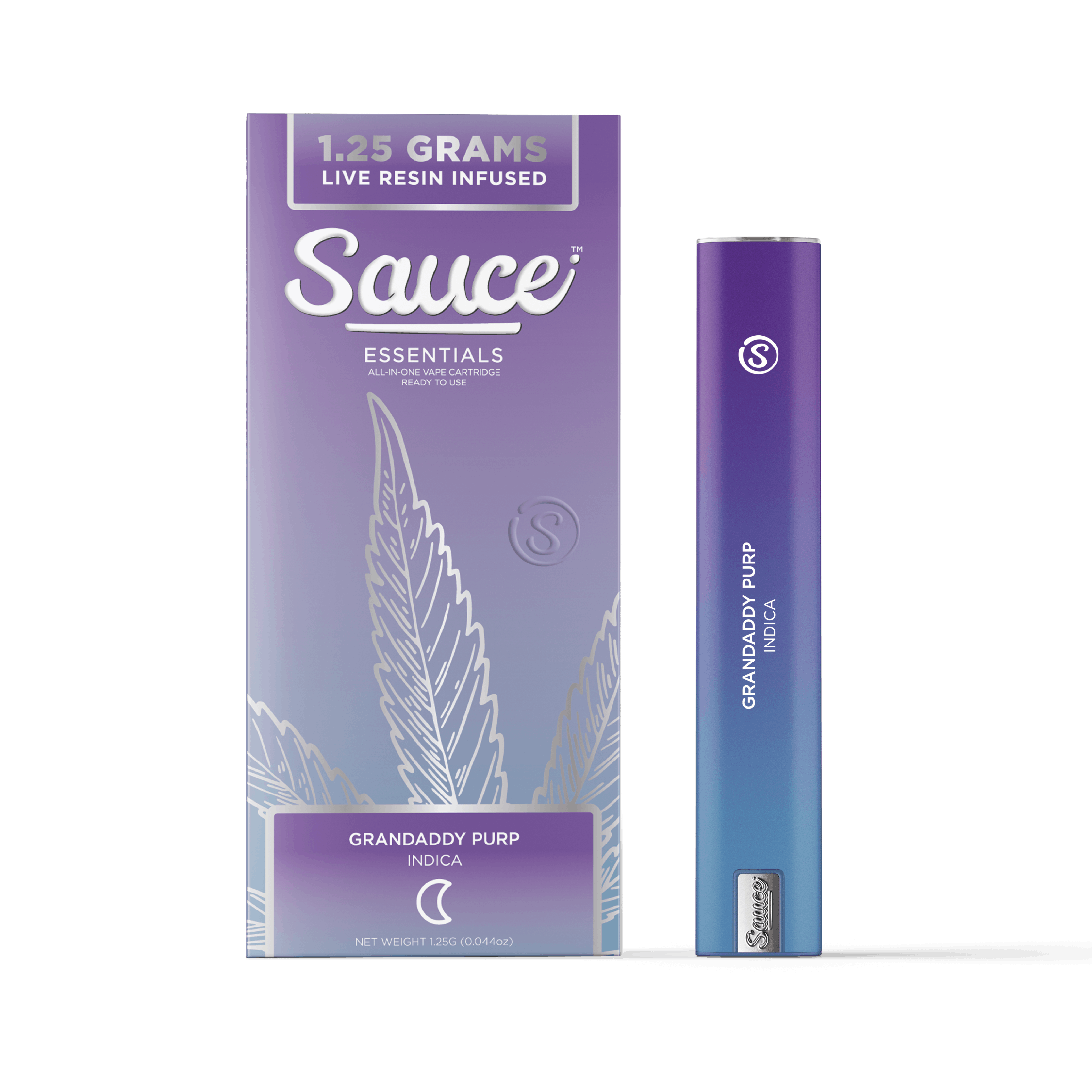 Grandaddy Purp - Live Resin - Disposable - Sauce Essentials - 1.25 Gram - $41.99 - Disposable Vape (All-In-One, Battery Built-In)