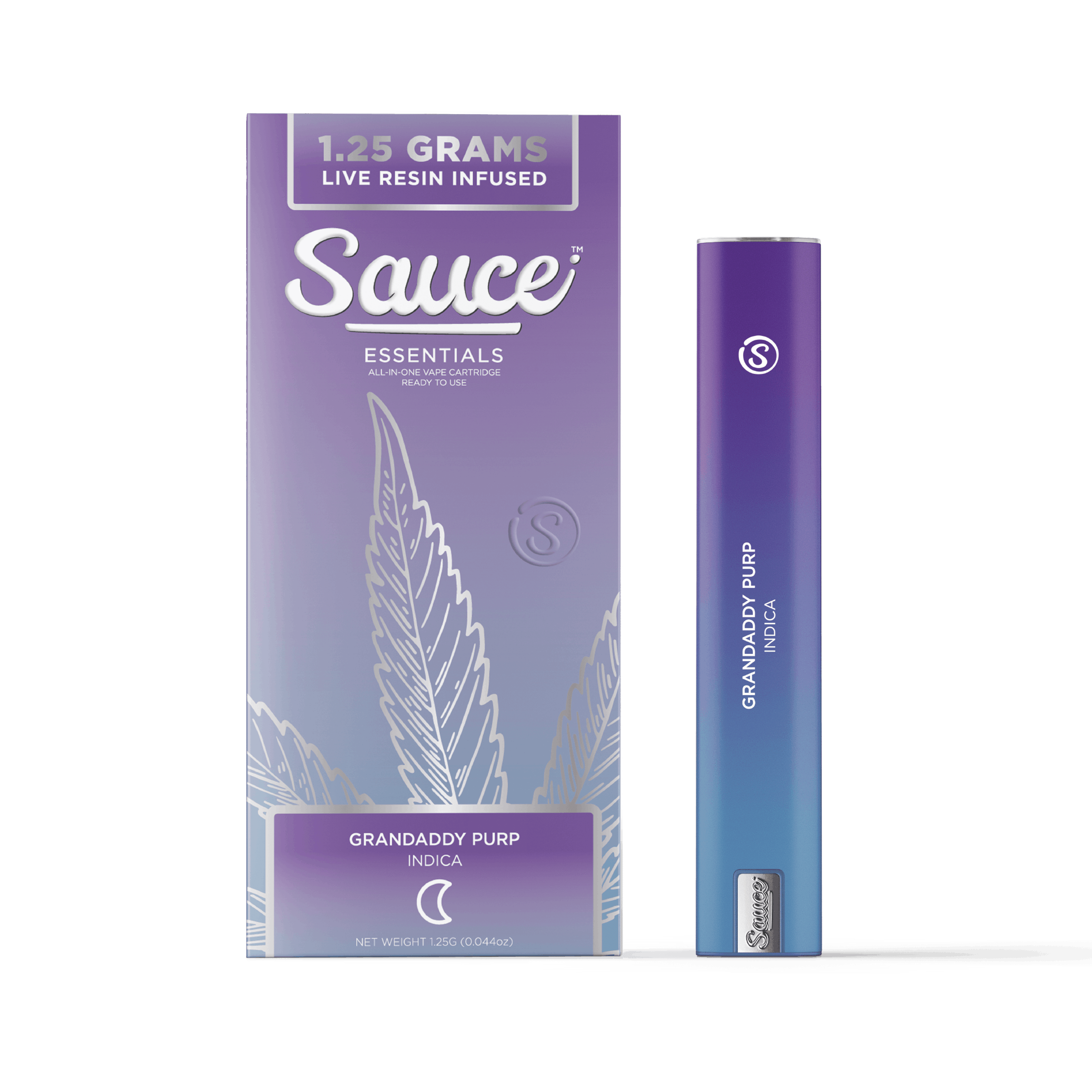 Grandaddy Purp - Live Resin - Disposable - Sauce Essentials - 1.25 Gram - $41.99 - Disposable Vape (All-In-One, Battery Built-In)