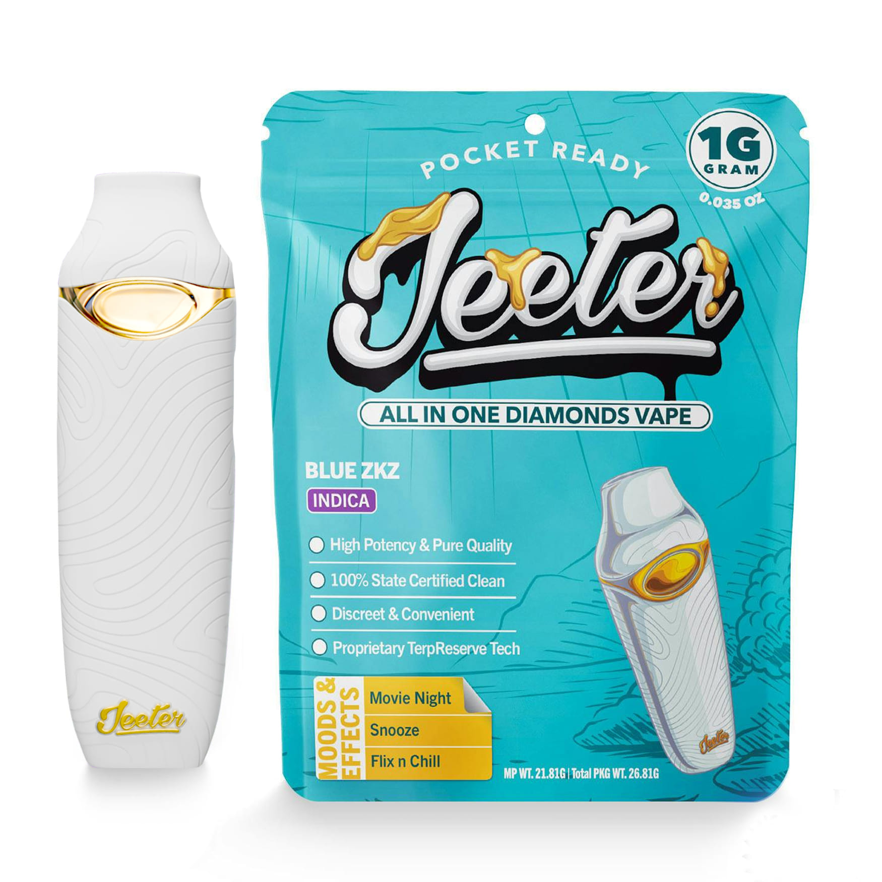 Blue ZKZ (I) - Liquid Diamonds AIO 1g - Jeeter - Blue ZKZ (I) - $31 - Cartridges