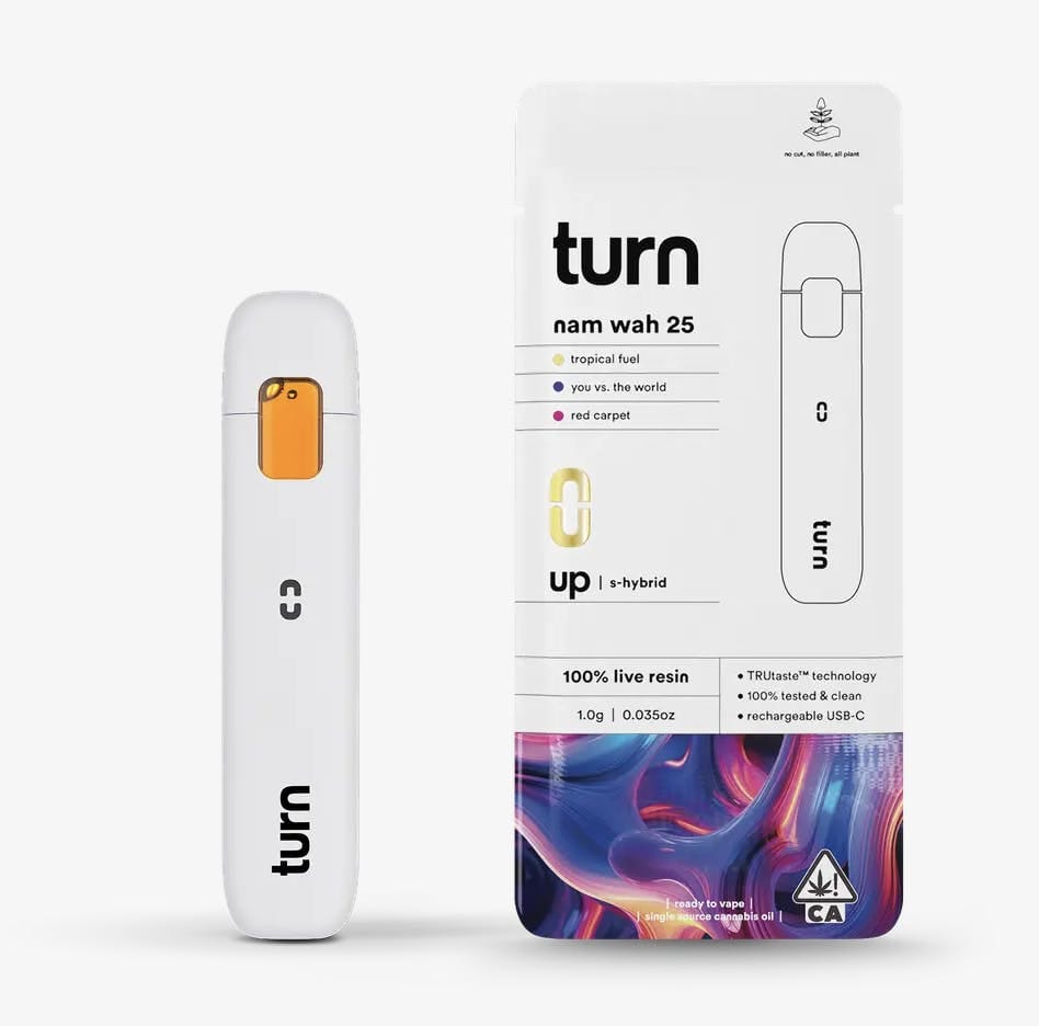 Turn -  Nam Wah 25 - Live Resin Disposable - 1g - Turn -  - $37.99 - Disposable Vapes