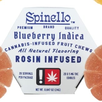 Spinello — Blueberry - Indica Fruit Chews 100mg - Made with Heritage Hash Co. Rosin