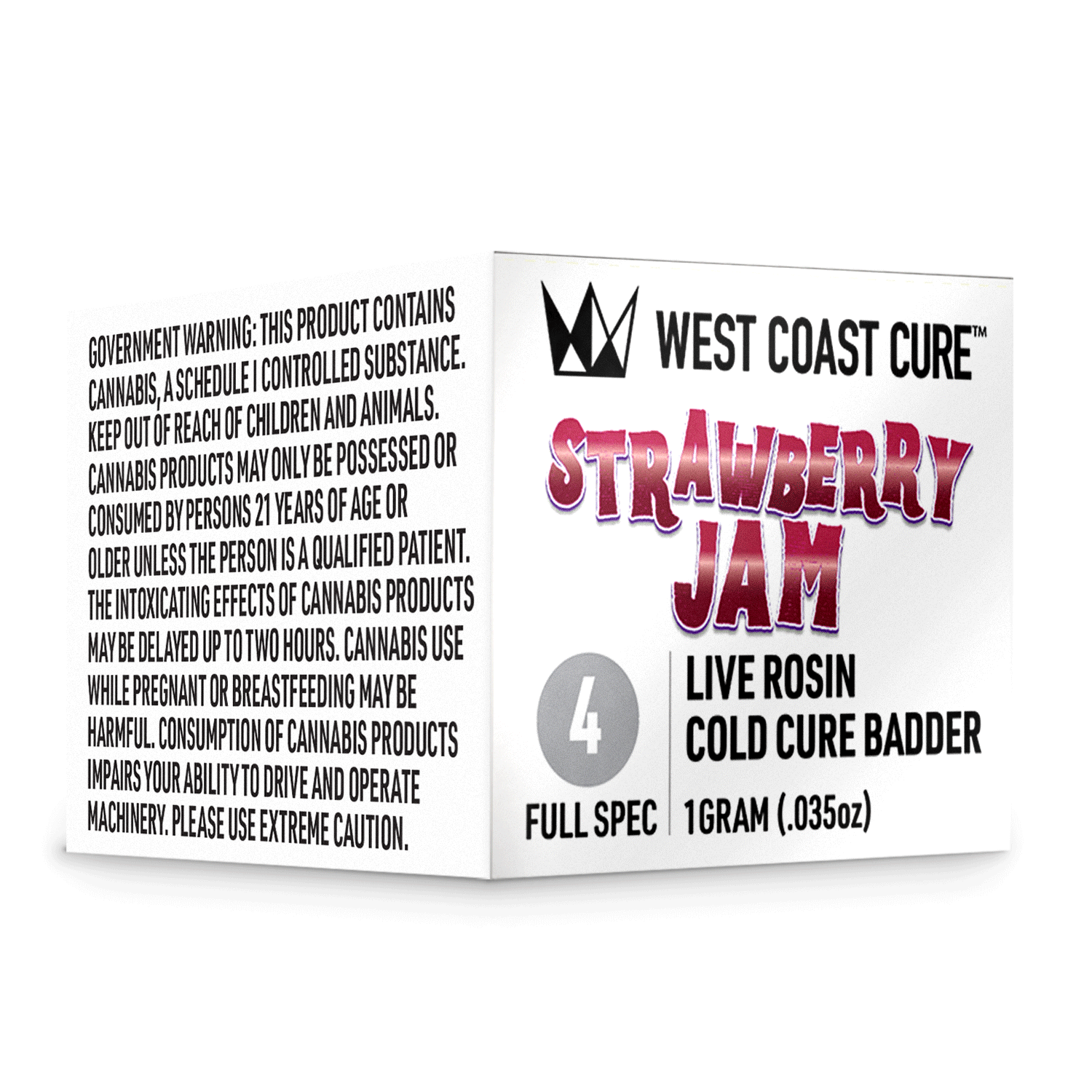 WCC - Strawberry Jam (H) - 1g Tier 4 Cold Cure Live Rosin - West Coast Cure - Gram - $30 - Concentrates