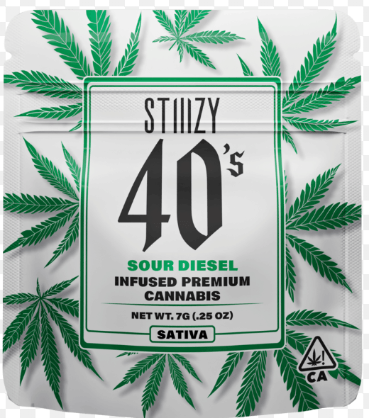 Stiiizy: SOUR DIESEL - 7G 40's Infused Flower - Stiiizy -  - $55 - Flower