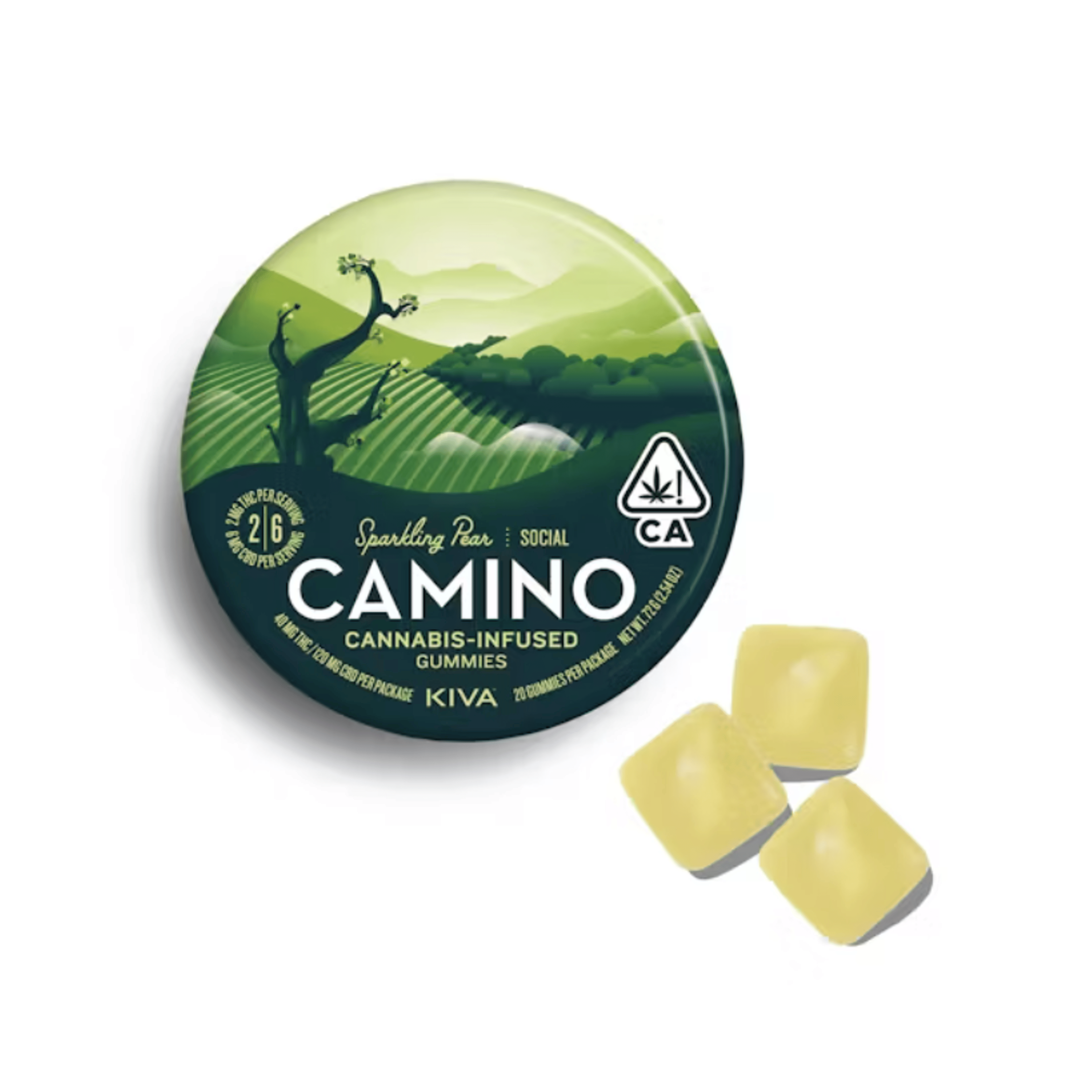 Camino: Pear 1:3 THC/CBD - Kiva - null - $20 - Edible