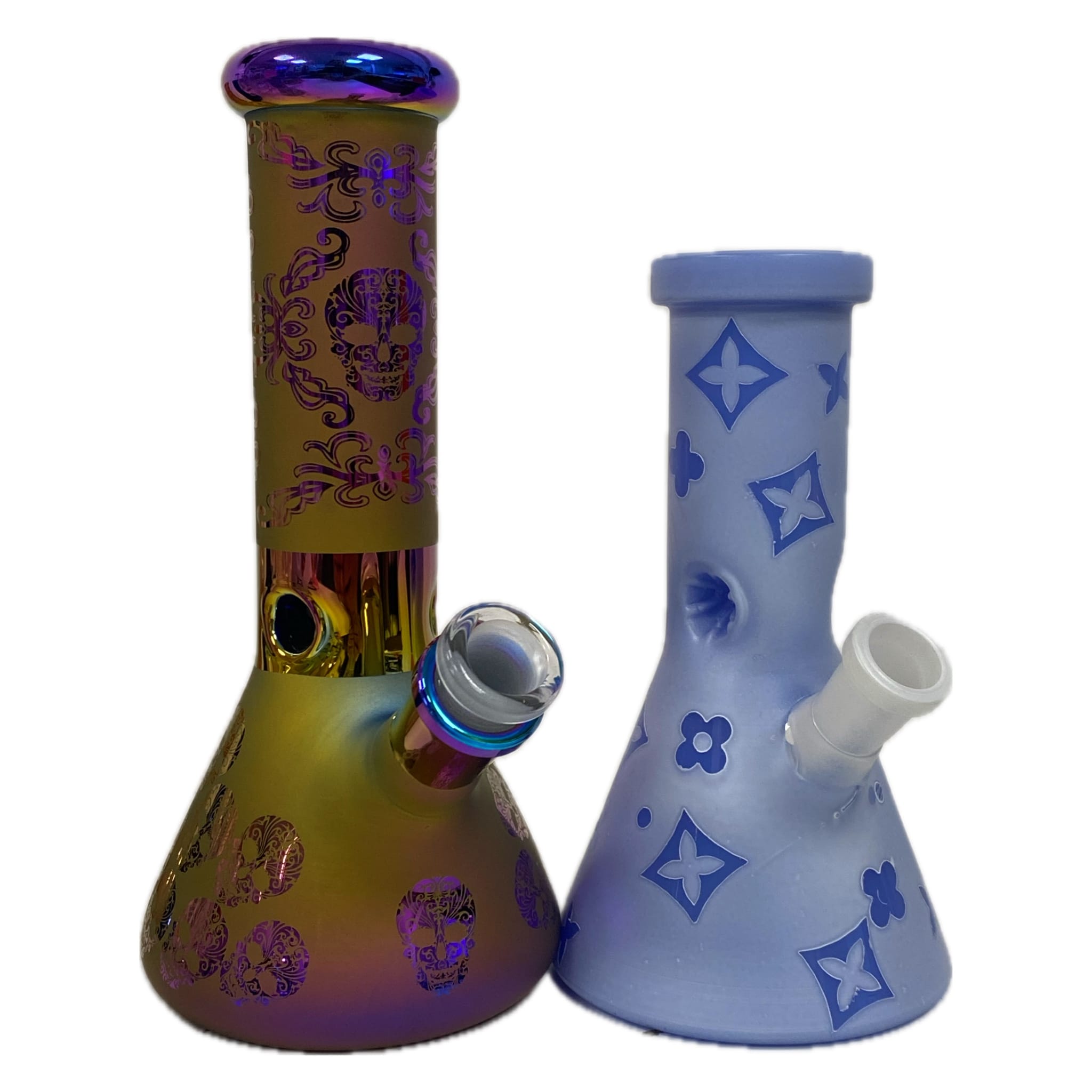 Fogged Glass Beaker Bong (Assorted Designs) - Glass and Accessories -  - $30 - Paraphernalia