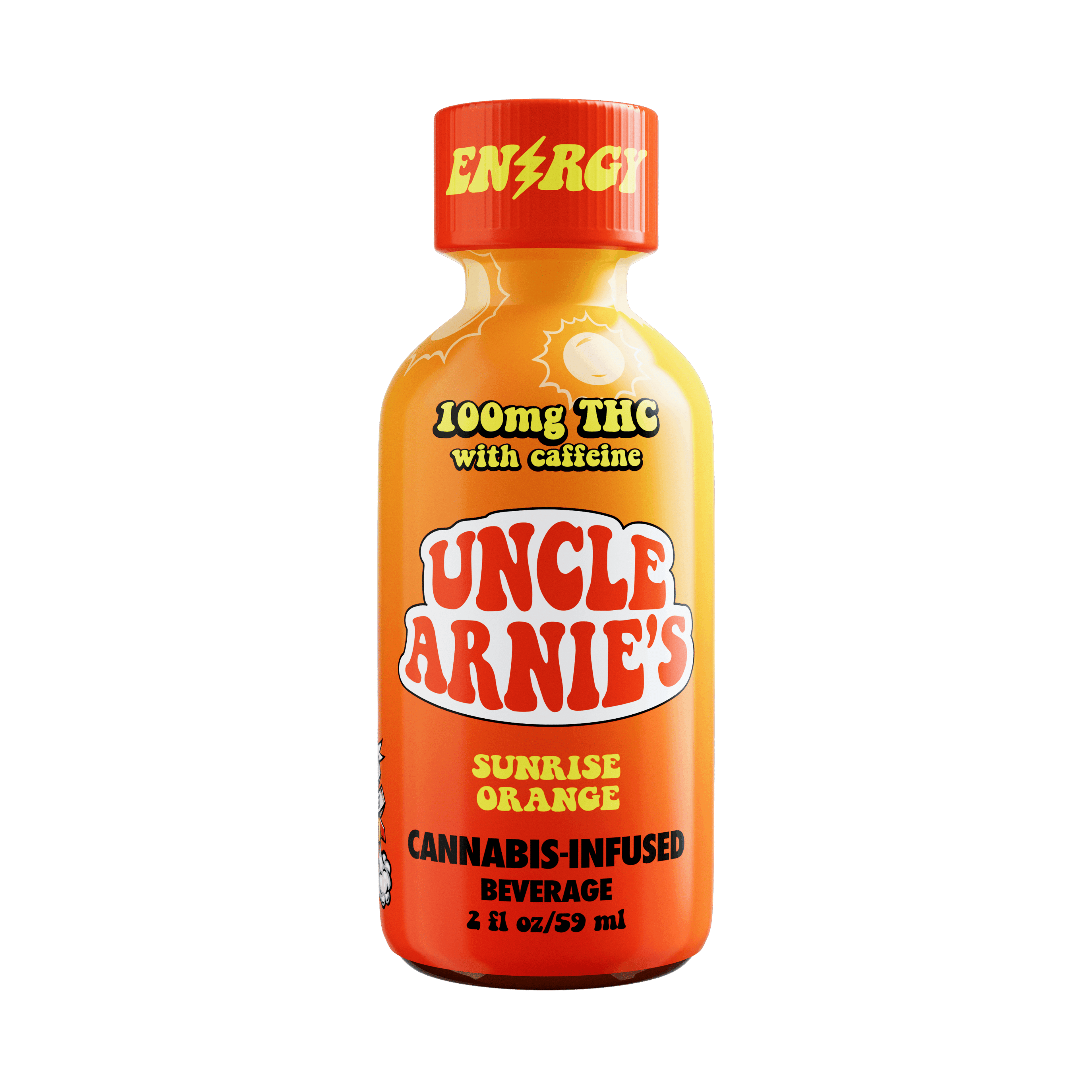 Uncle Arnies: Sunrise Orange 100mg (w/ caffeine) - 2mg Shot - Uncle Arnies - - $10 - Infused Beverages