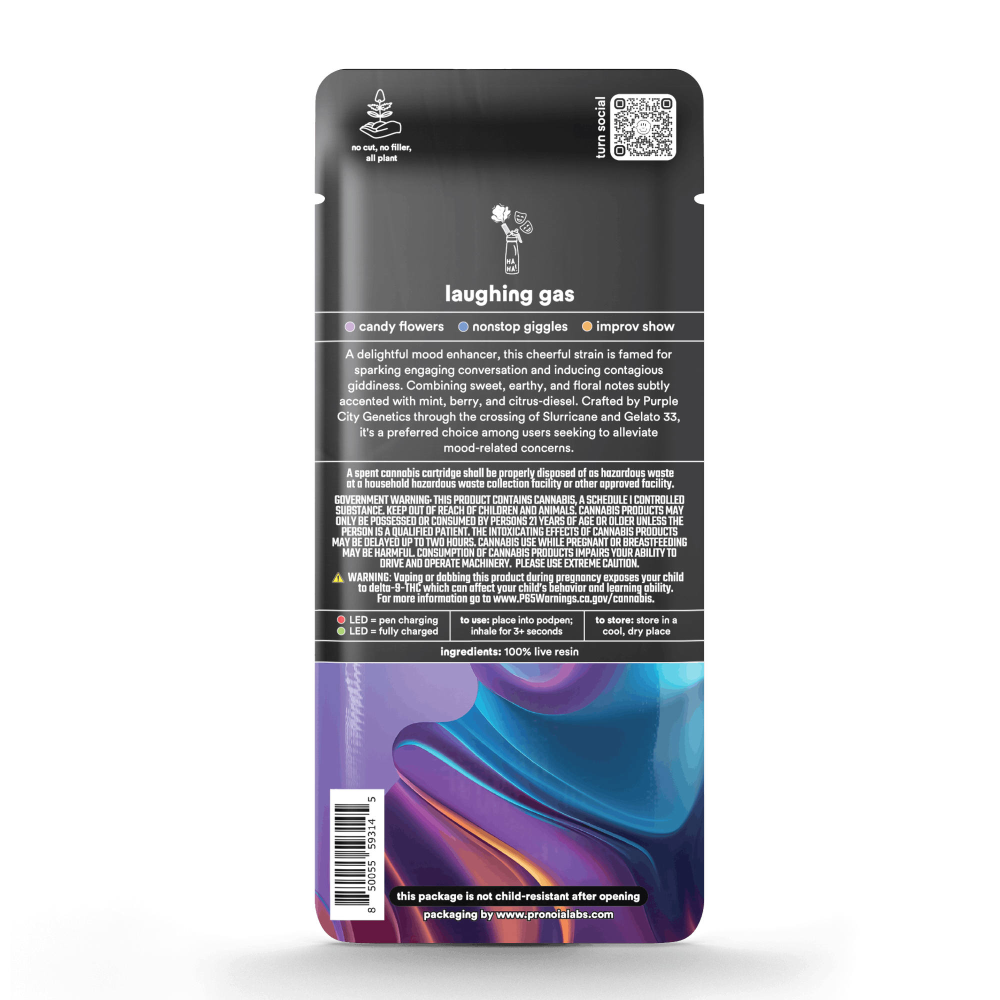 Turn Down Live Resin POD | 1g - Laughing Gas - Indica Hybrid - Turn -  - $36 - Vape Carts