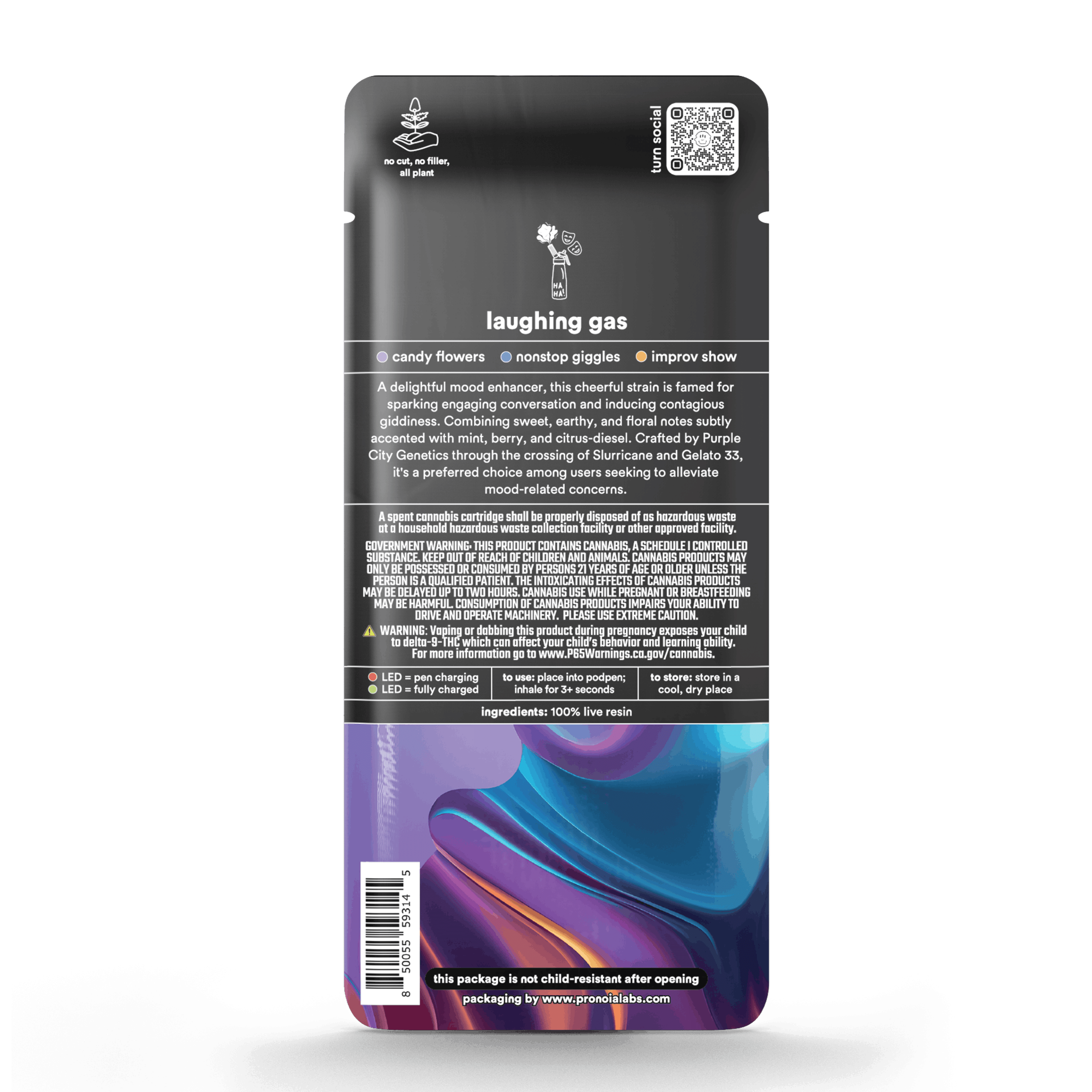 Turn Down Live Resin POD | 1g - Laughing Gas - Indica Hybrid - Turn - - $36 - Vape Carts