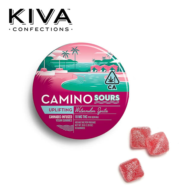 Camino Sours - Watermelon Spritz 'Uplifting' Gummies - 100mg - Kiva -  - $17.99 - Edibles