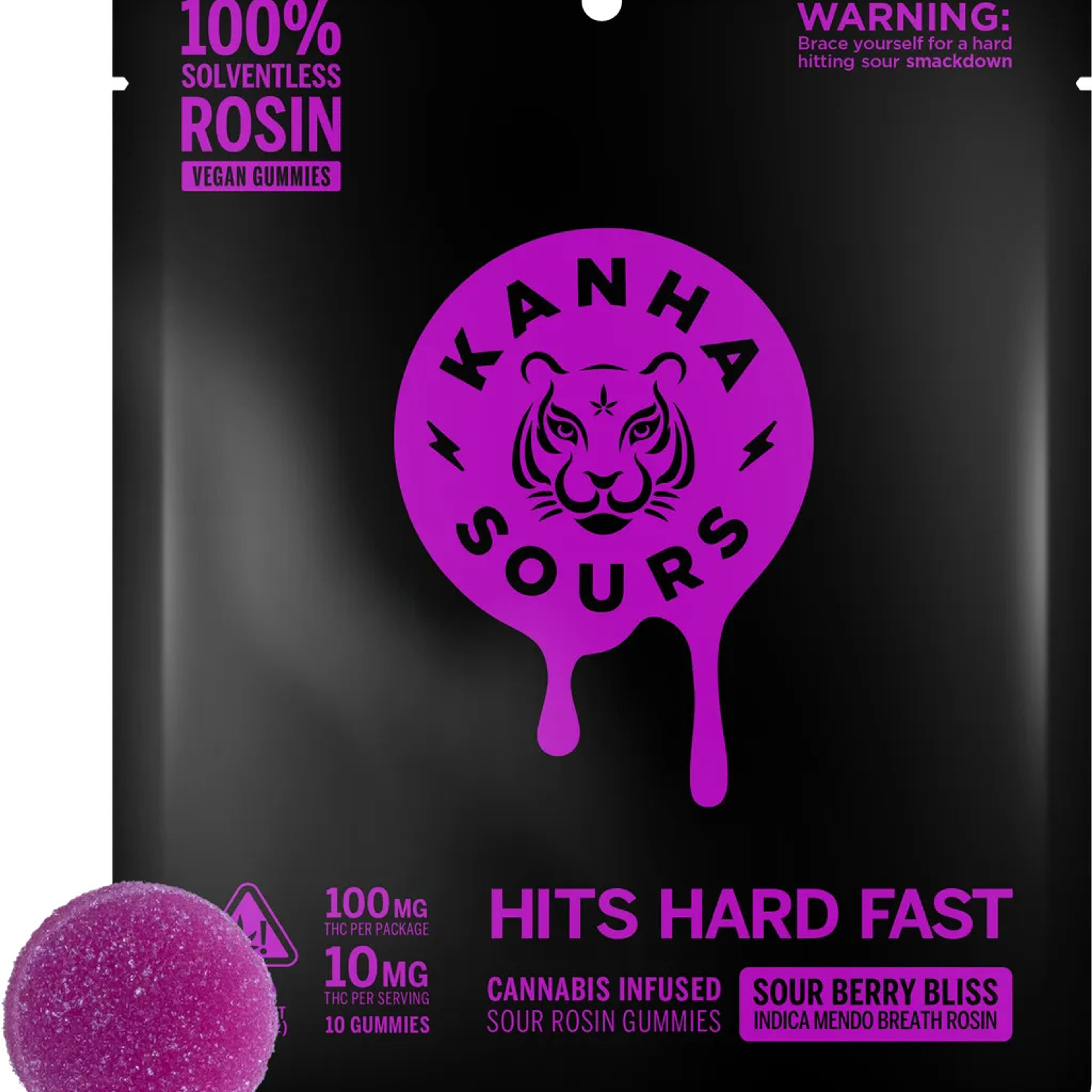 Sour Berry Bliss Solventless Live Rosin Gummies - Kanha - 10 Piece - $22 - Edibles