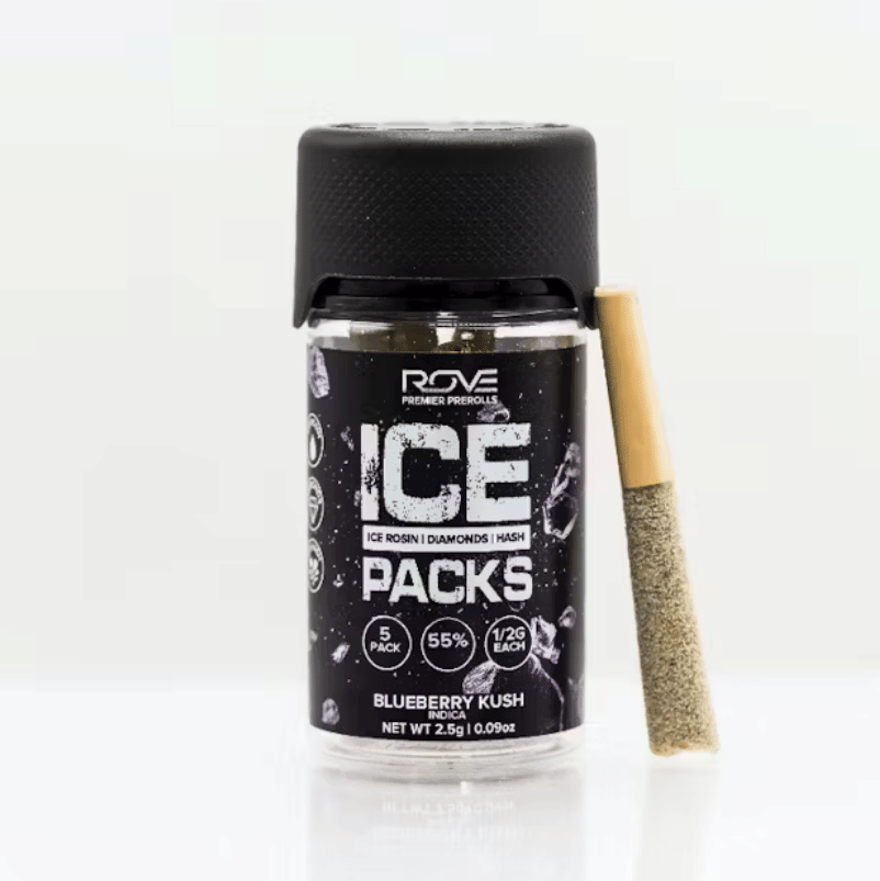 Ice Packs - Blueberry Kush 5pk Pre-Rolls - Rove - null - $32 - Pre-Rolls