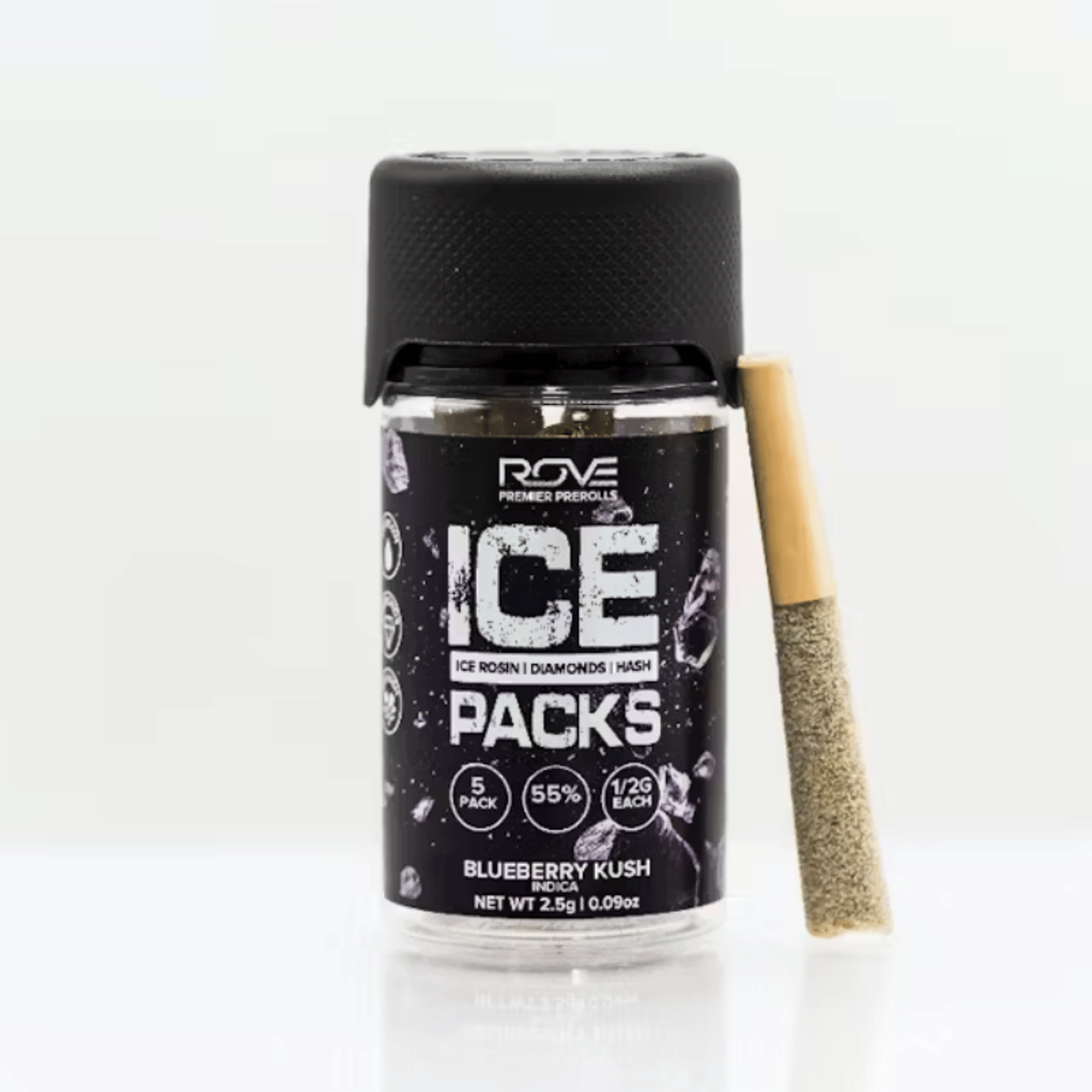 Ice Packs - Blueberry Kush 5pk Pre-Rolls - Rove - null - $32 - Pre-Rolls