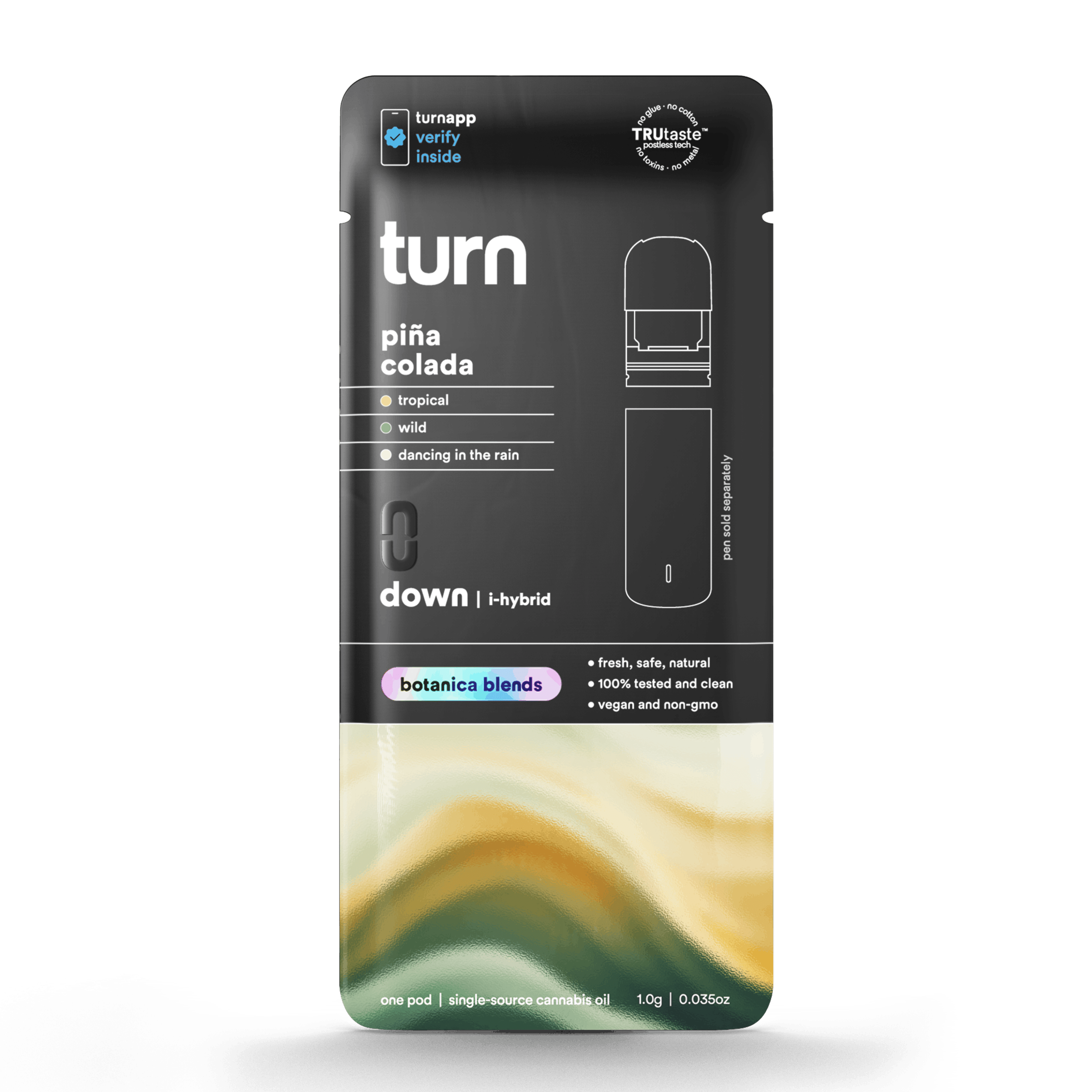 Turn Down Botanica Blends POD | 1g - Piña Colada - Indica Hybrid - Turn - - $26 - Vape Carts
