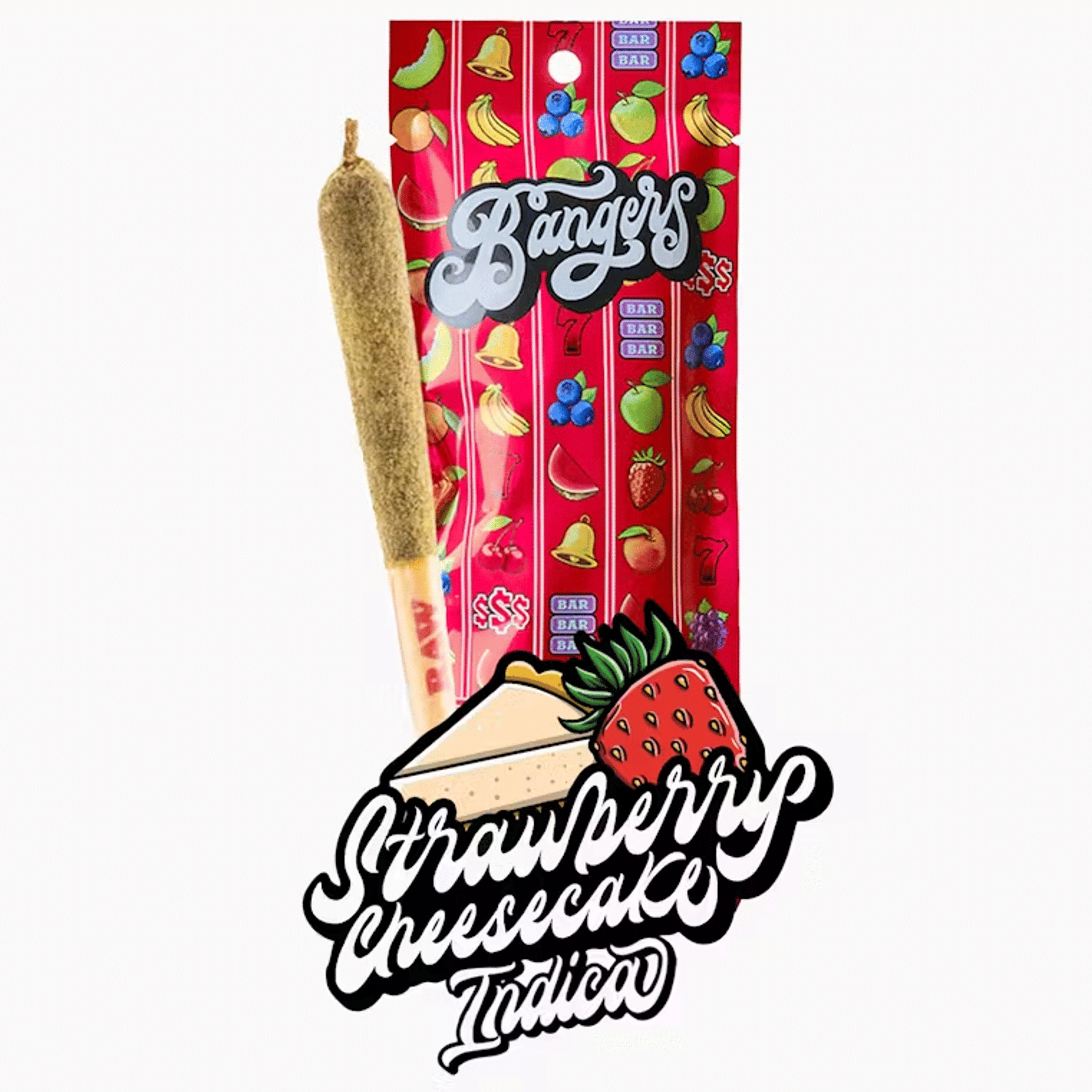 Strawberry Cheesecake - .6g Infused Preroll (2pk) - Bangers - .6g 2pk - Indica - $12 - Infused Preroll Pack