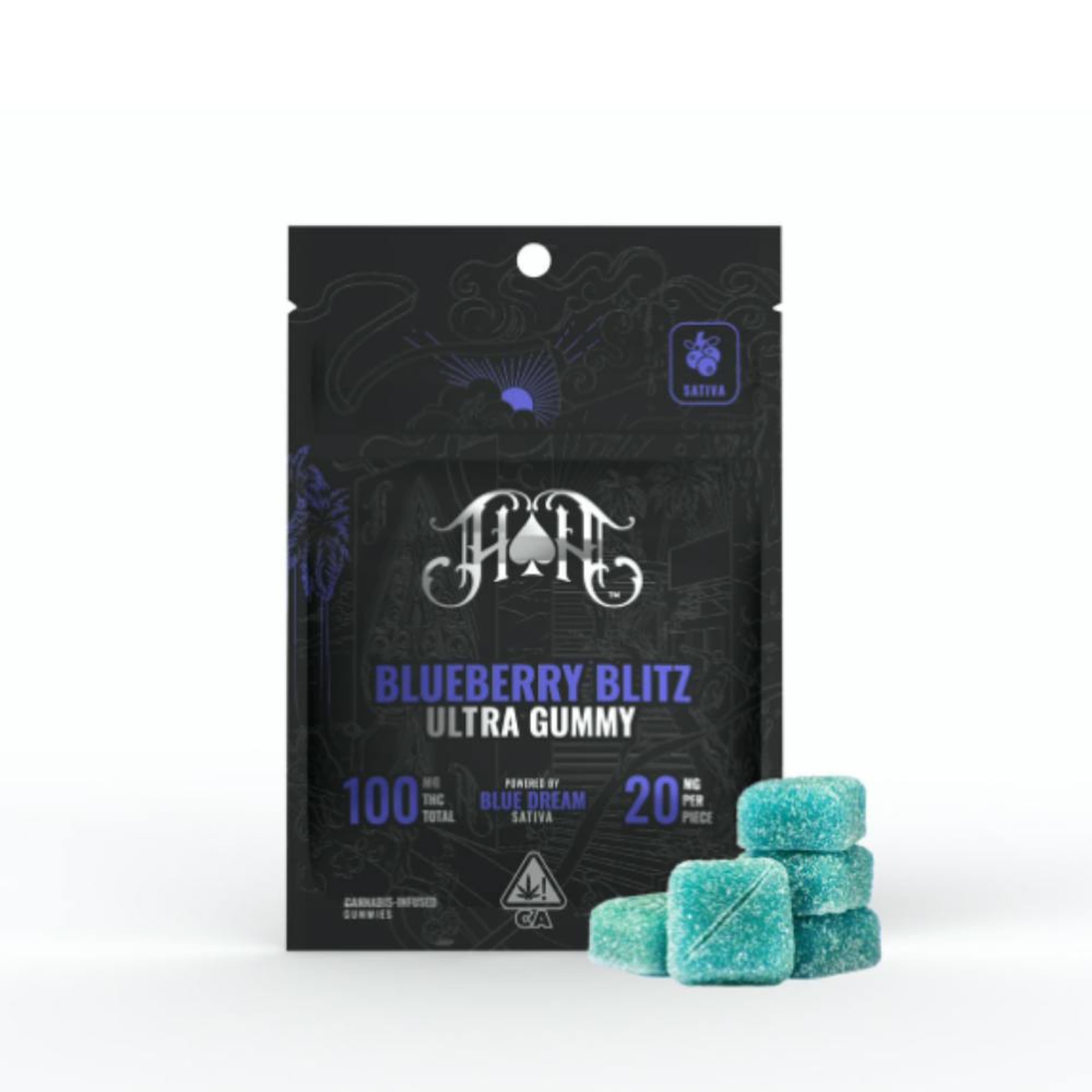 Blueberry Blitz Gummies - 100mg - Heavy Hitters - 5 Pack Sativa Gummies - $15 - Gummies