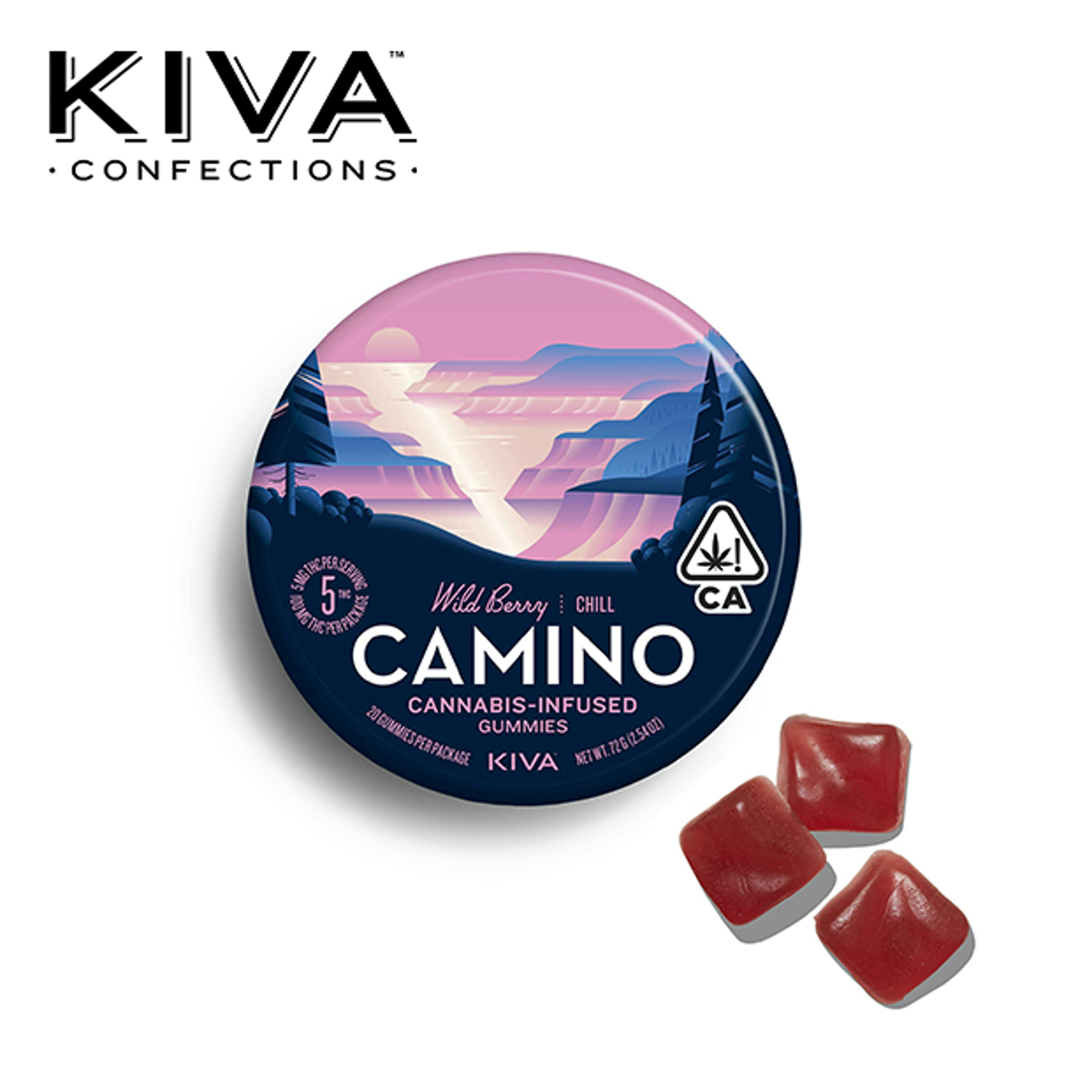 Camino - Wild Berry 'Chill' Gummies - 100mg - Kiva - - $17.99 - Edibles