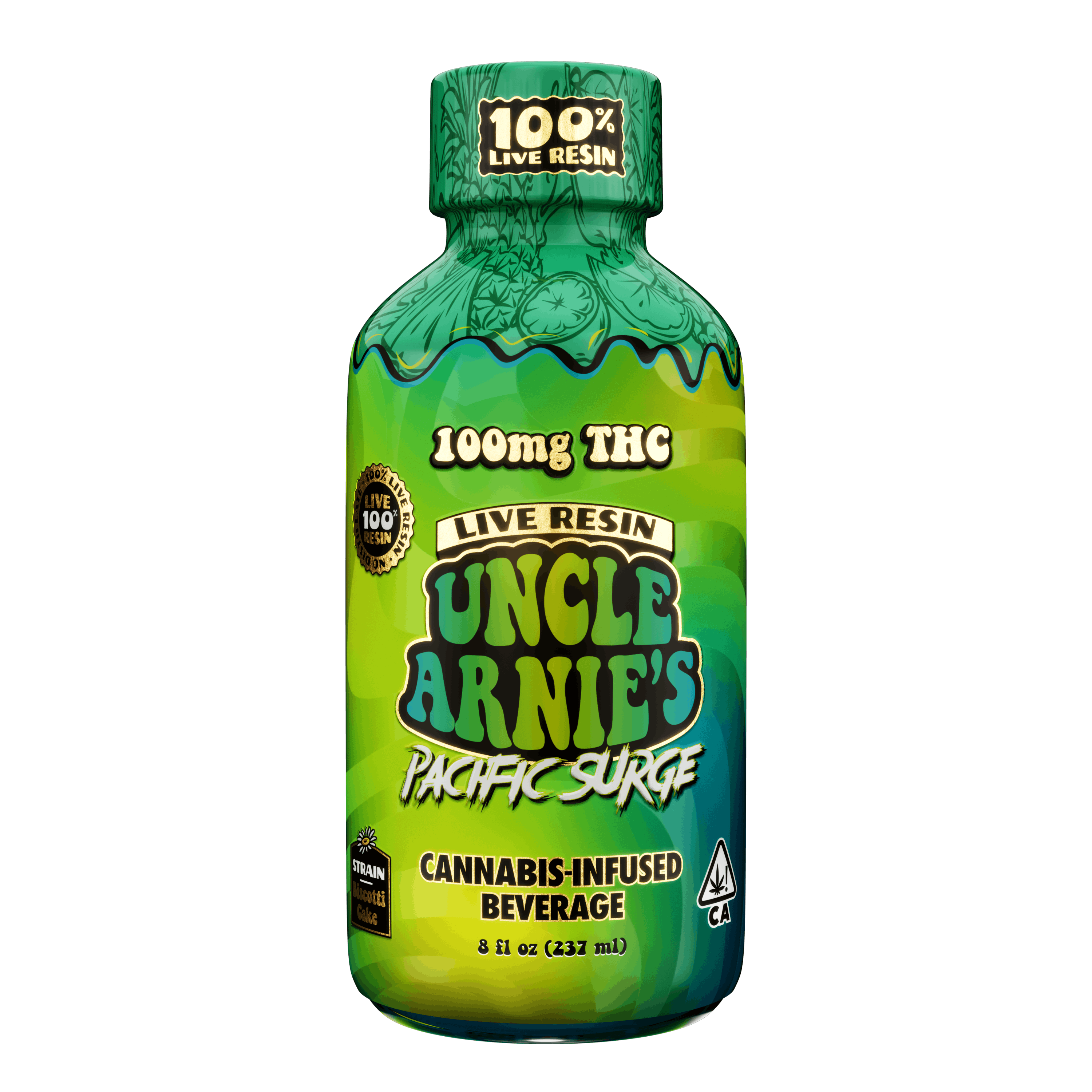 Pacific Surge - Live Resin - Beverage - Uncle Arnies - 8oz (100mg) - $11.99 - Edibles