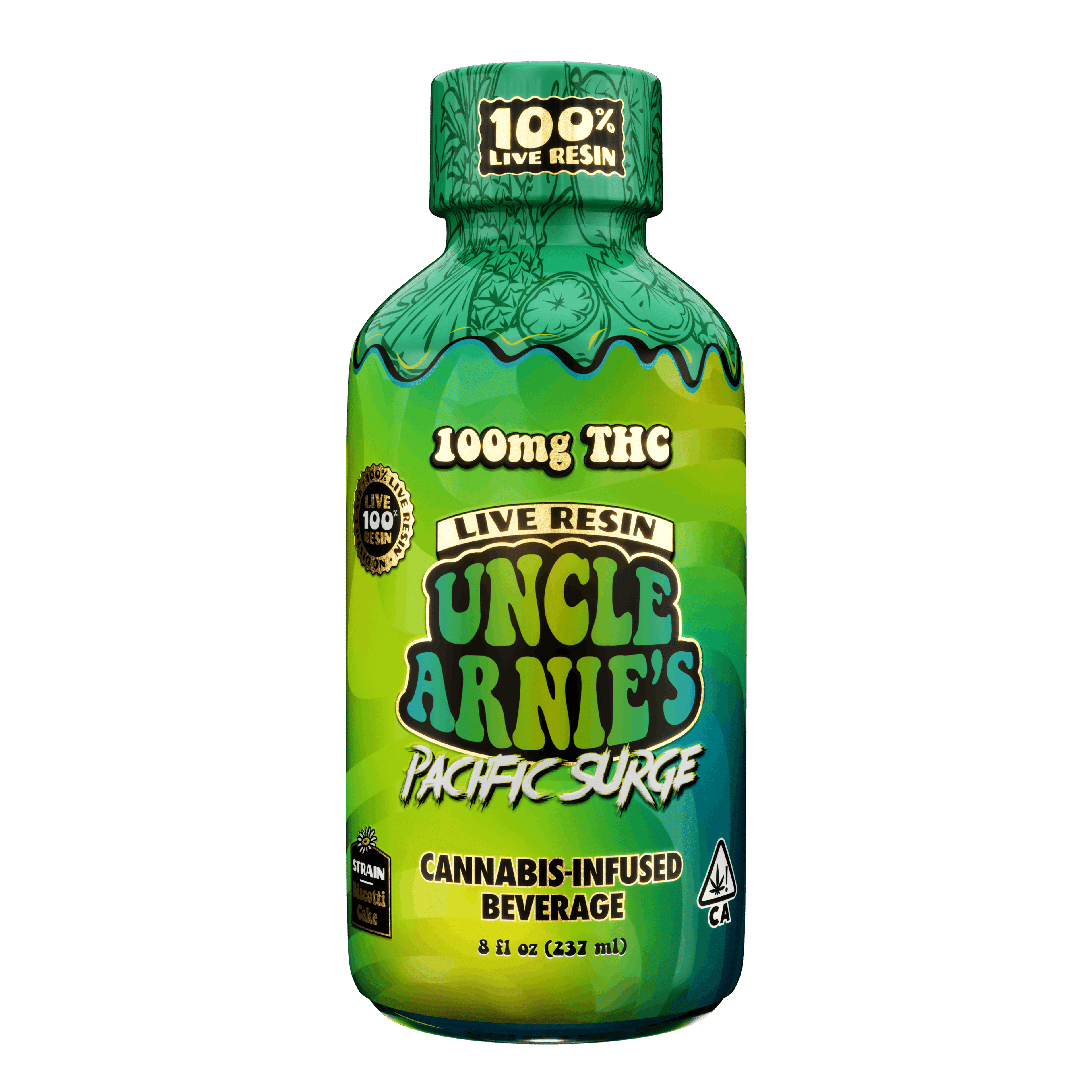 Pacific Surge - Live Resin - Beverage - Uncle Arnies - 8oz (100mg) - $11.99 - Edibles