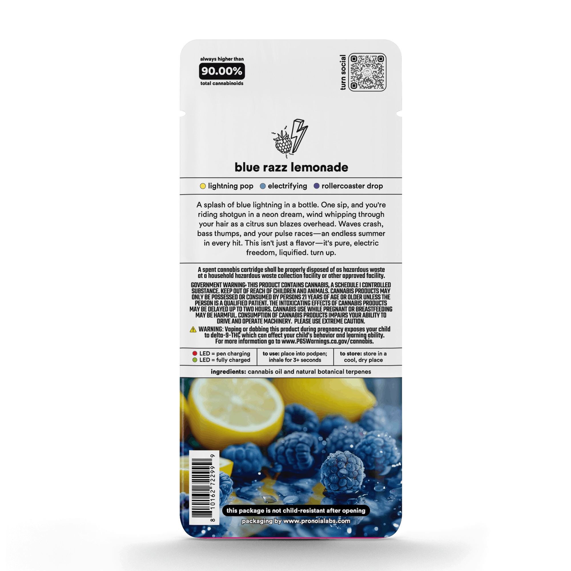 Turn Up Botanica Blends POD | 1g - Blue Razz Lemonade - Sativa - Turn -  - $26 - Vape Carts