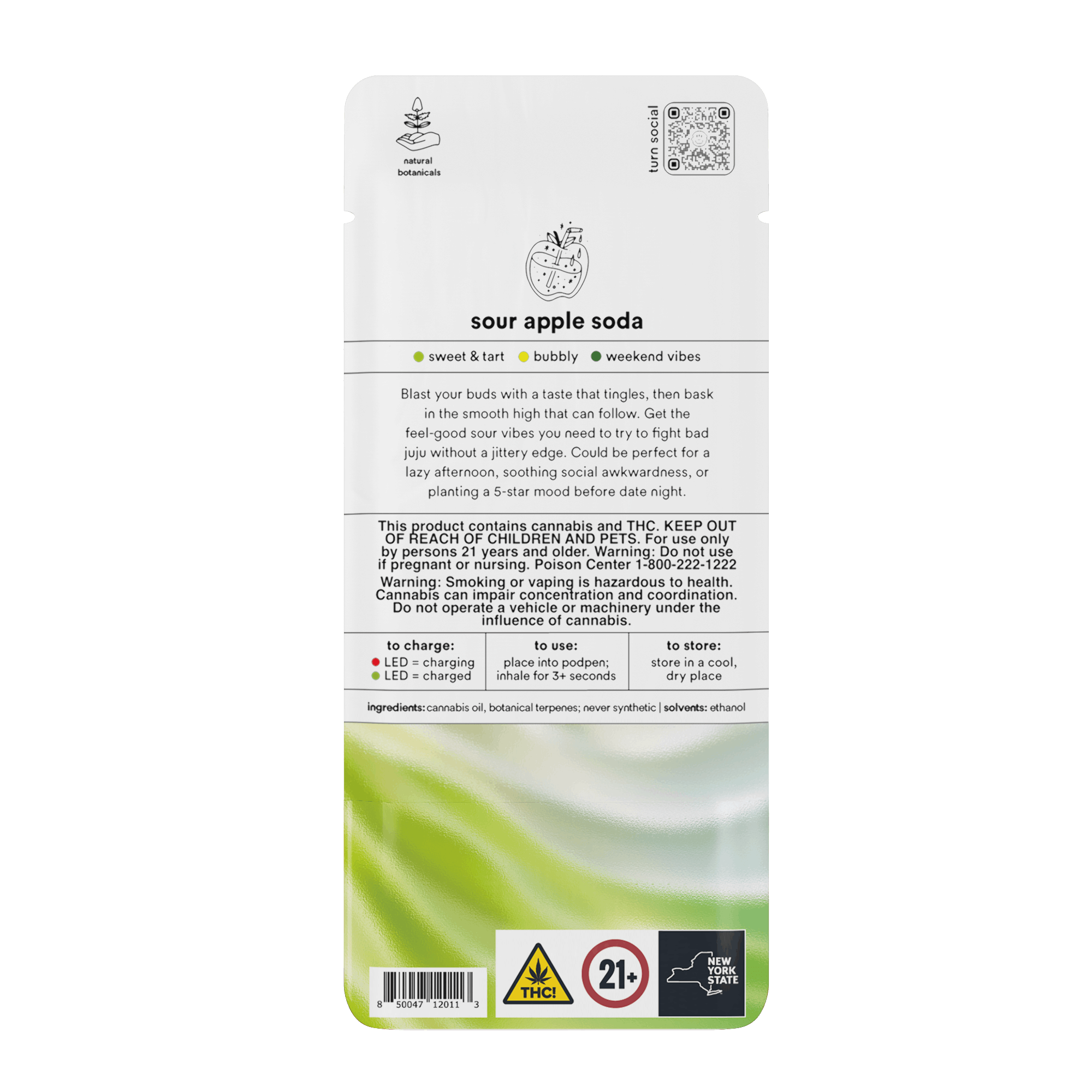 sour apple | botanica blends | up | 1.0g POD | - Turn -  - $25.21 - Vapes