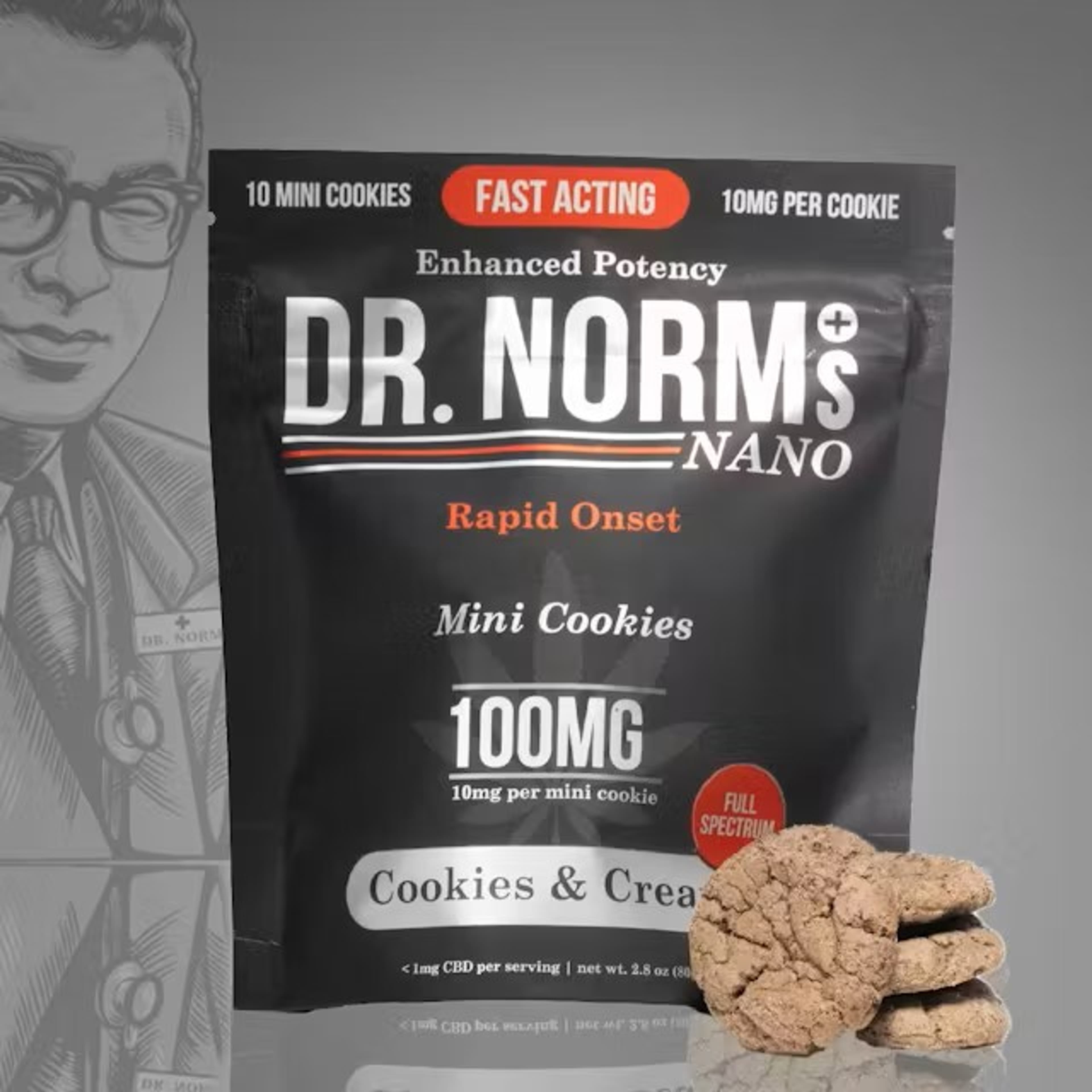 NANO Cookies N Cream 100mg Cookies - Dr. Norms - - $16 - Edible
