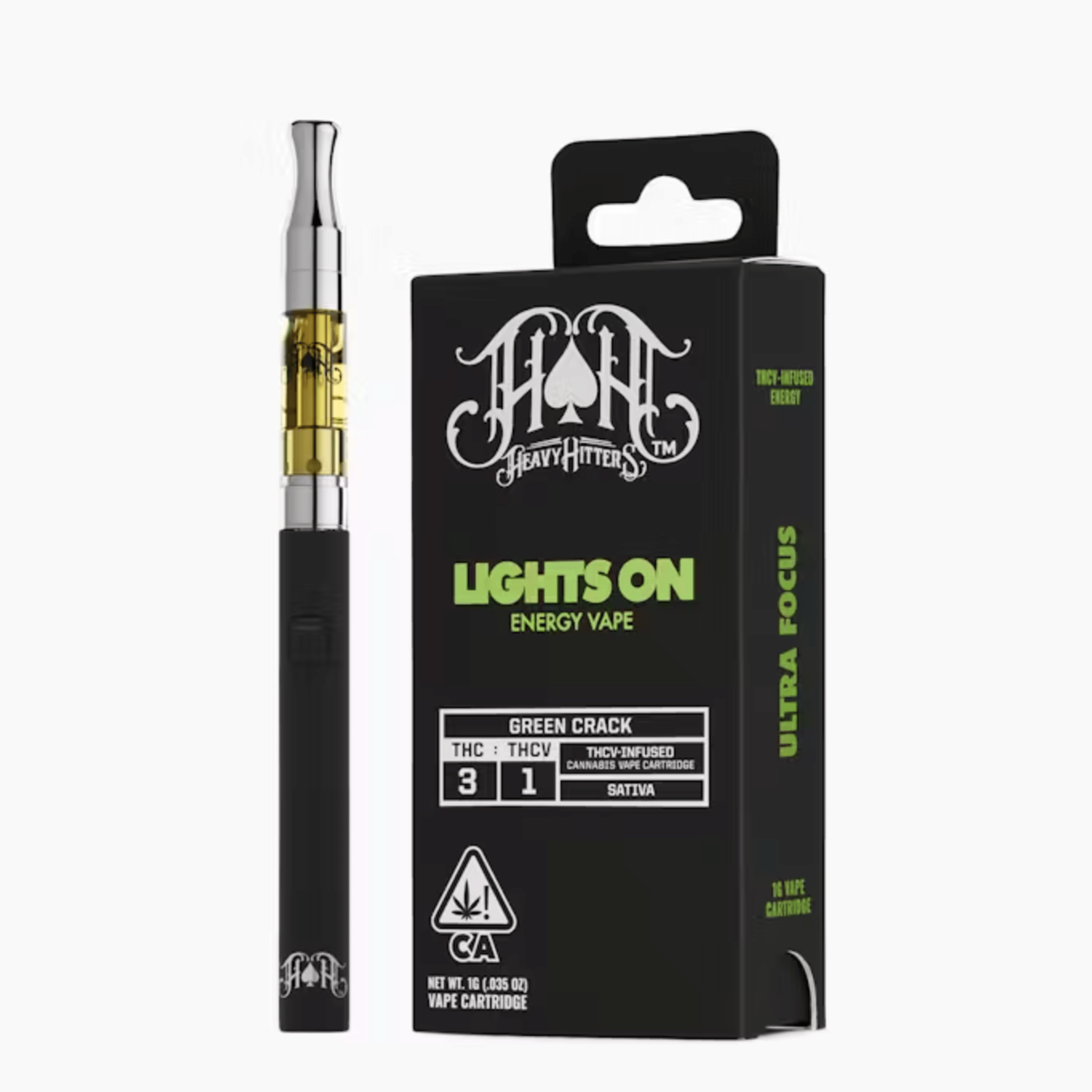THCv Green Crack - 1g Cartridge - Heavy Hitters - 1g Cartridge Sativa - $50 - 510 Cartridges