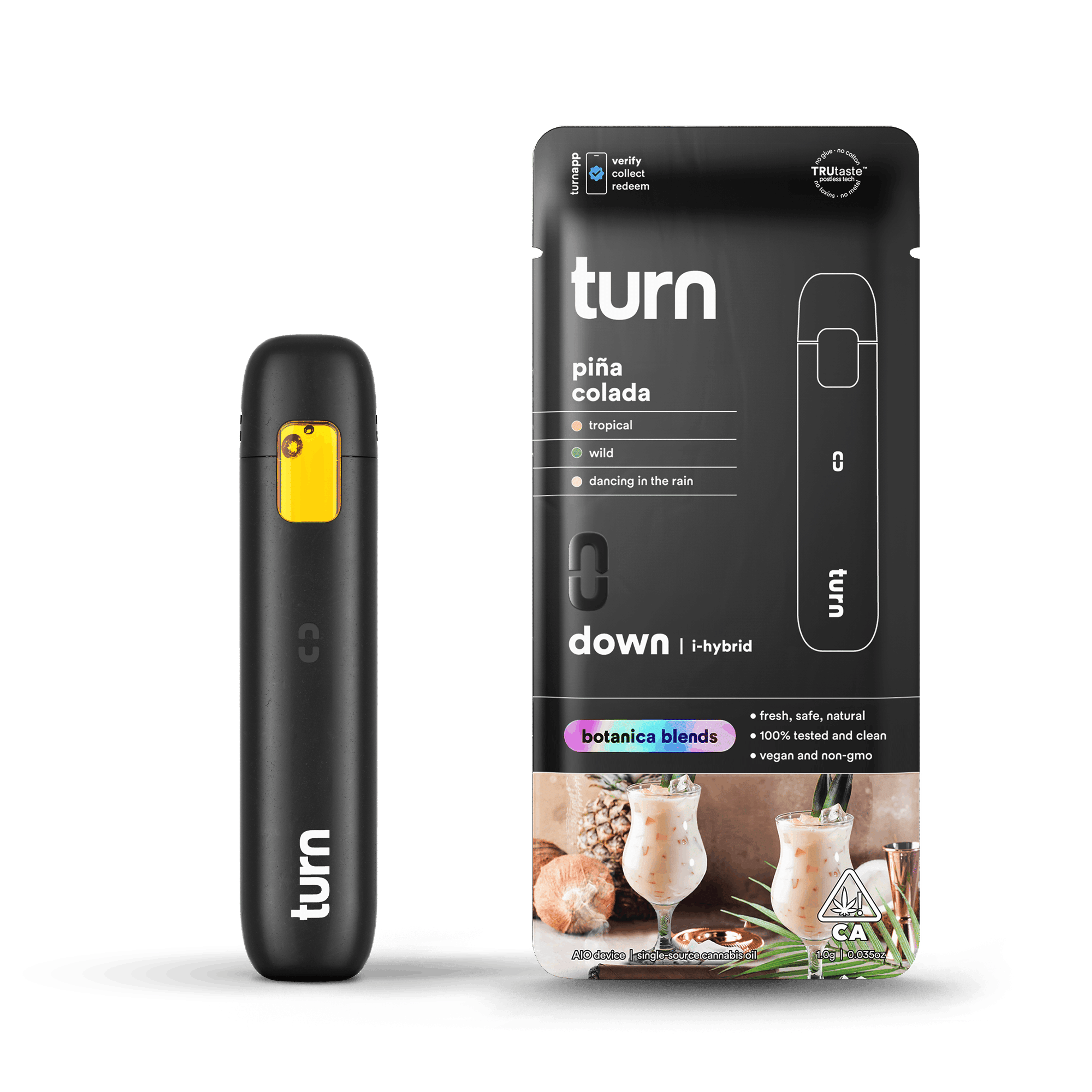 Turn Down Botanica Blends AIO | 1g - Piña Colada - Indica Hybrid - Turn - - $27 - All-In-Ones