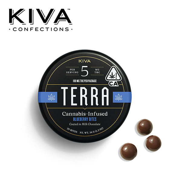 Kiva Terra Bites - Blueberries Coated in Milk Chocolate -100mg - Kiva -  - $21.99 - Edibles