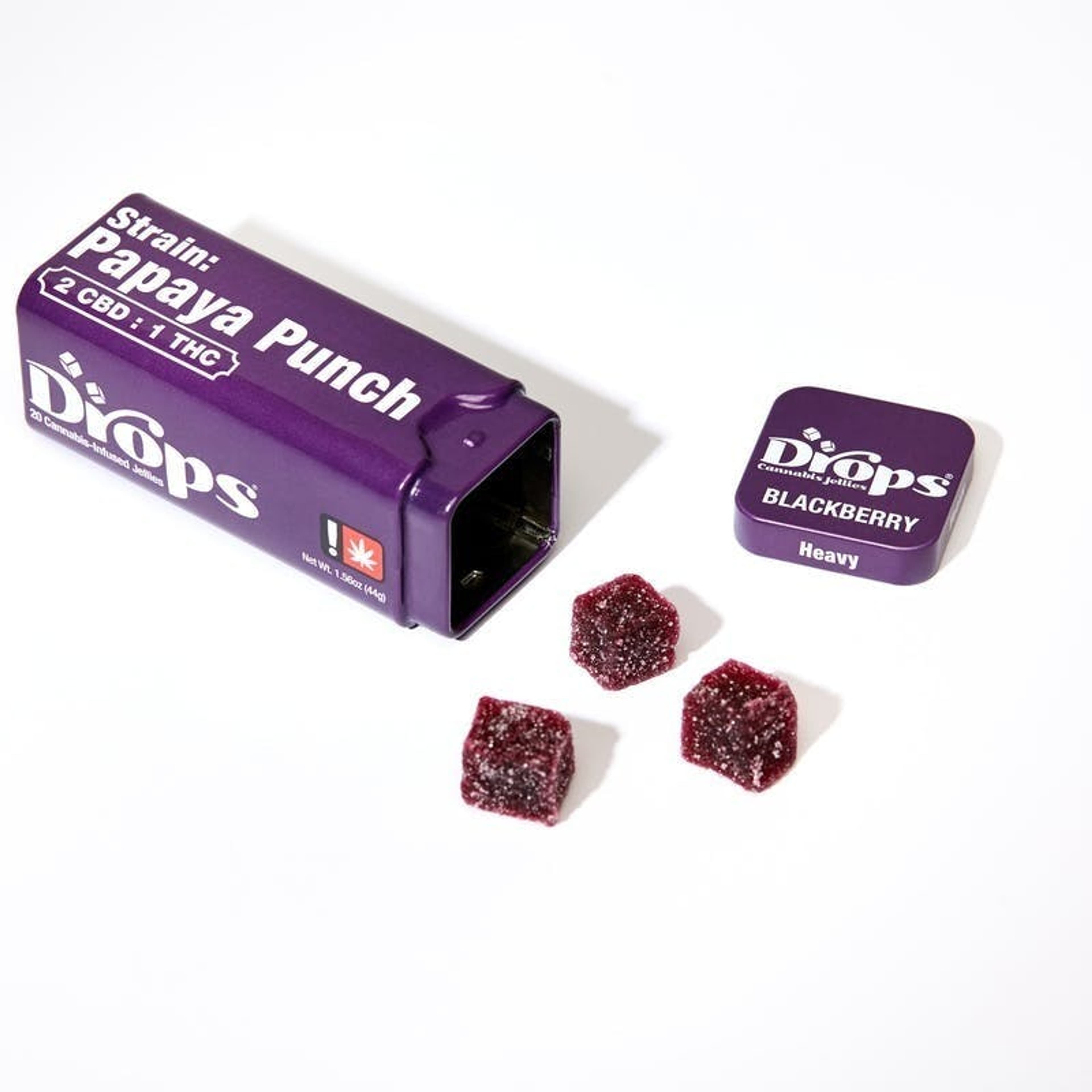 Drops - Blackberry - Soothing Gummies - 100mg Live Rosin THC + 200mg CBD - Drops - - $14.99 - Edibles